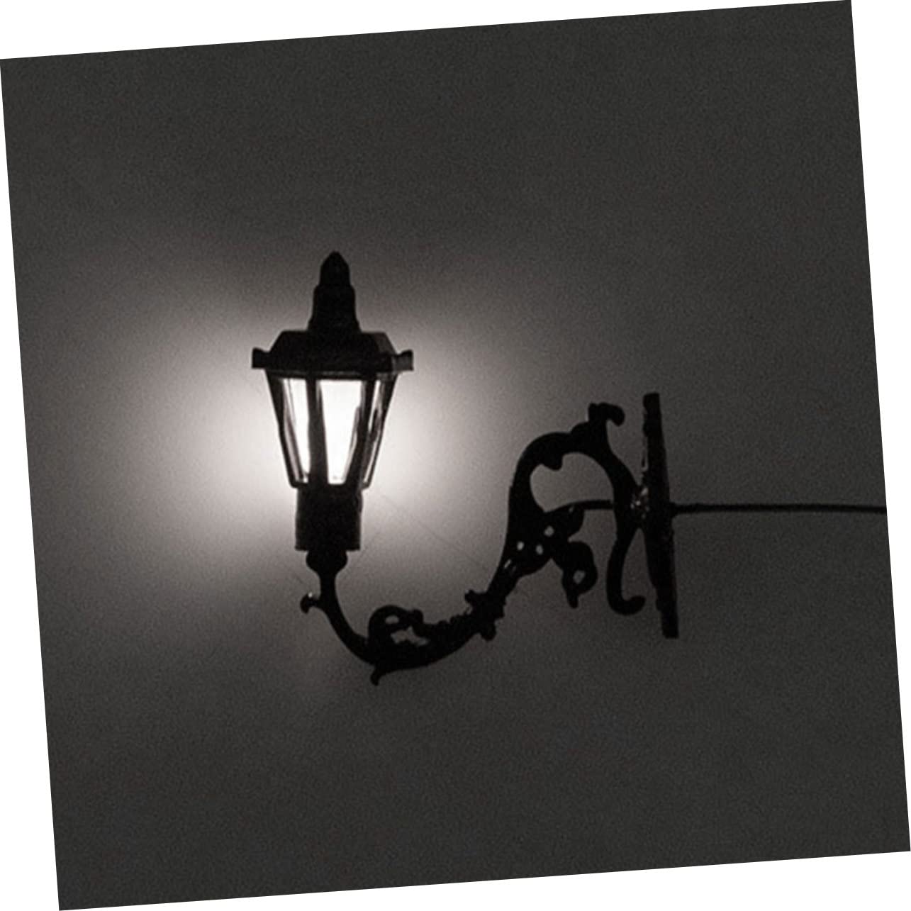 KITANDOVE 5pcs Mini Wall Sconce LED Light - ABS Stainless Steel Miniature House Lamp for Diorama, Dollhouse, Train Set & Model Railroad Scenes
