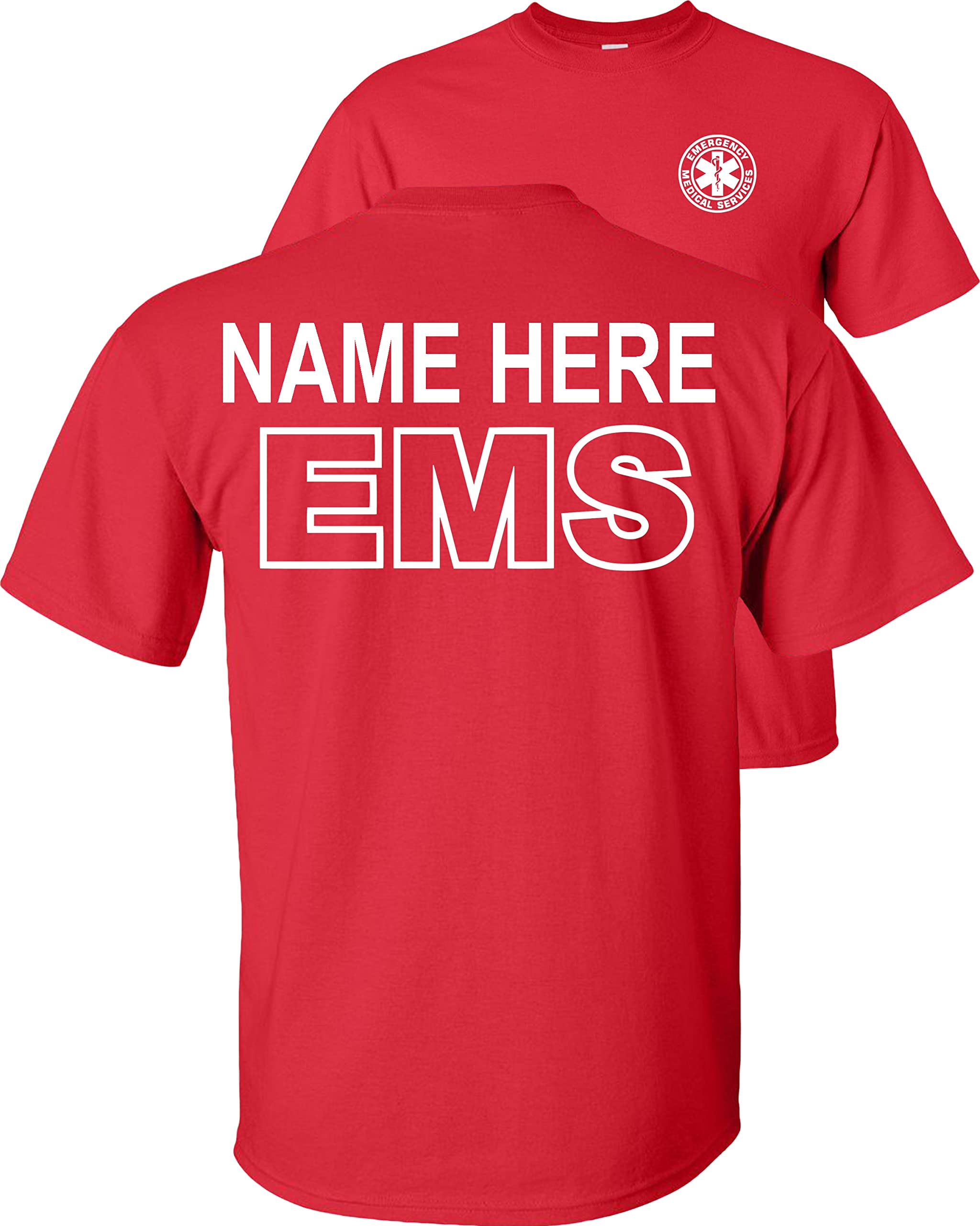 Custom EMS T-Shirt for Emergency Medical Services - Personalized EMT & Paramedic Apparel for First Responders | Perfect for EMS Week, Work Uniforms & Medical Professionals