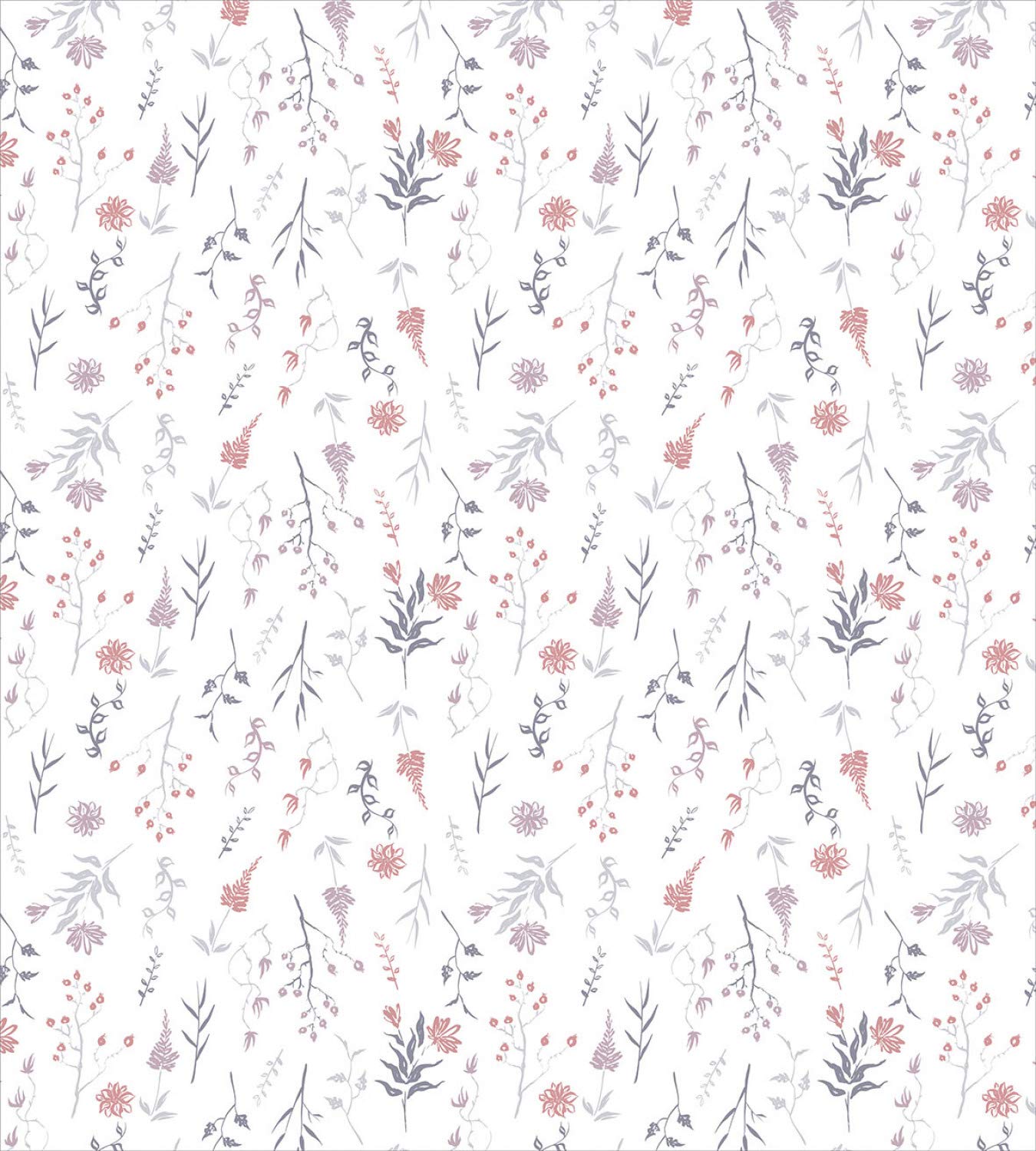 Ambesonne Botany Duvet Cover Set - Queen Size 3 Piece Bedding with 2 Pillow Shams, Gardening Herbs & Floral Pattern in Blush Lilac & White | Perfect for Spring Bedroom Decor, Farmhouse Style Home, and Botanical Themed Interior Design