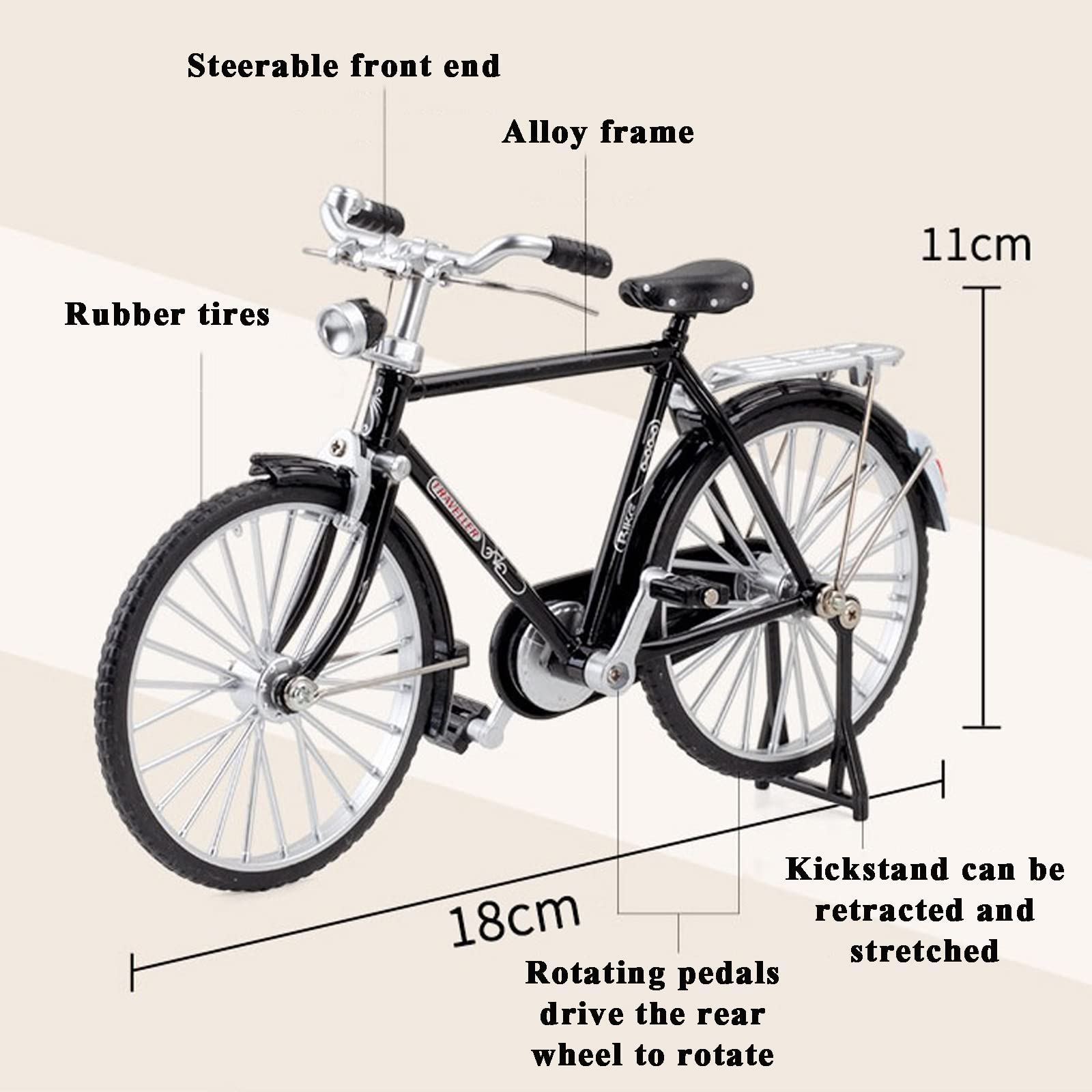 1:10 Scale DIY Alloy Bicycle Model Kit - Mini Retro Classic Bike for Collectors & Hobbyists | Perfect for Home Decoration, Gift Giving & Model Building Projects