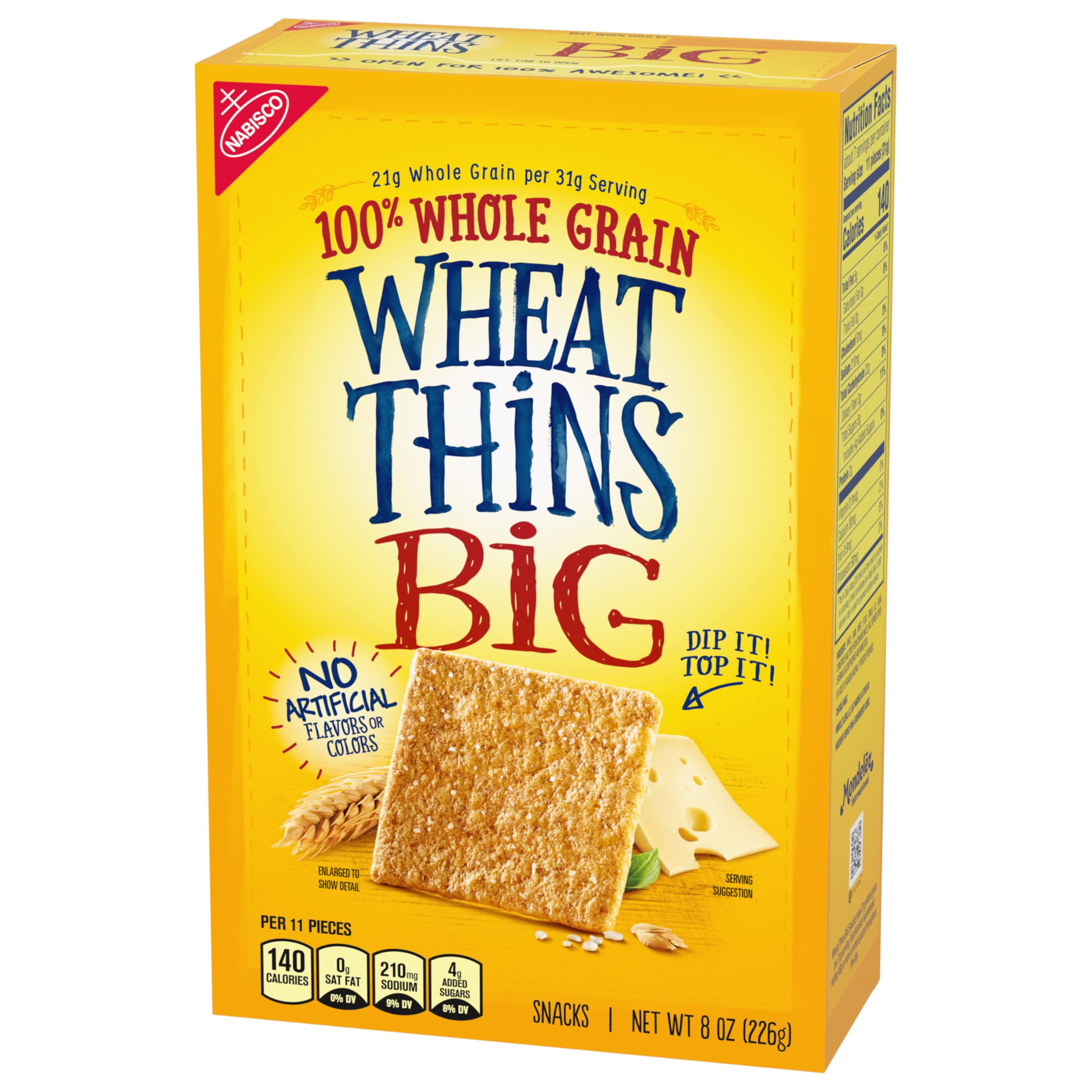 Wheat Thins BIG Snacks - Whole Grain Wheat Crackers (6-8 oz Boxes) | Bulk Healthy Snacks for Parties, School Lunches & On-The-Go