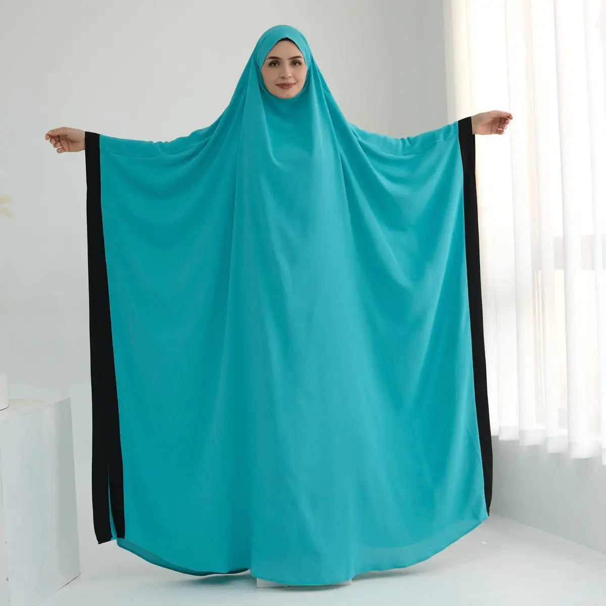 Elegant Trim Prayer Dress - Modest Jilbab Abaya for Women | Halal Islamic Prayer Outfit | Perfect for Mosque, Eid, and Daily Worship