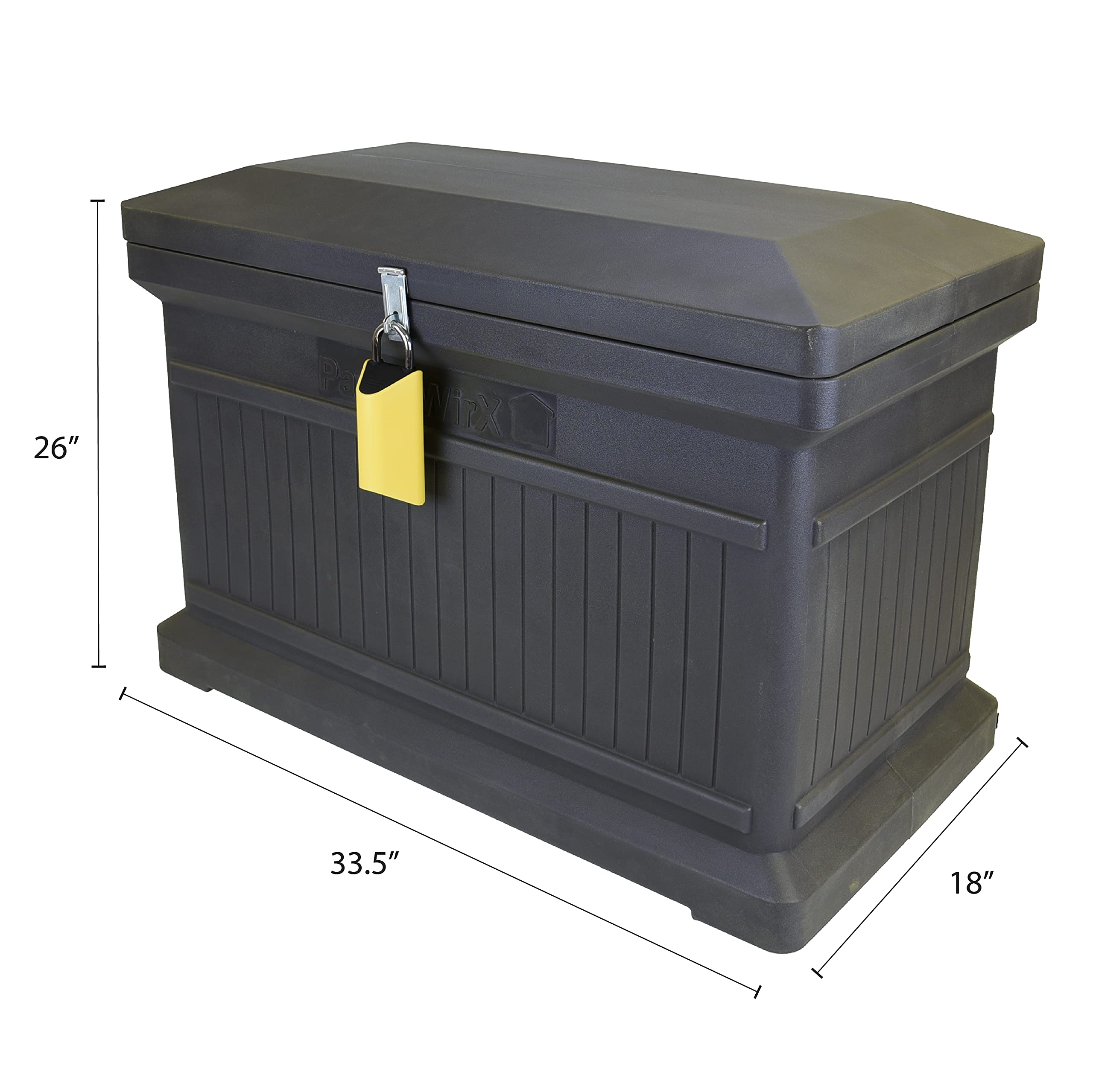 Premium Horizontal Storage Cabinet - Lockable Package Delivery Box with Hinged Lid & Smart Lock, Graphite | Secure Mail & Package Solution for Homes, Apartments & Offices