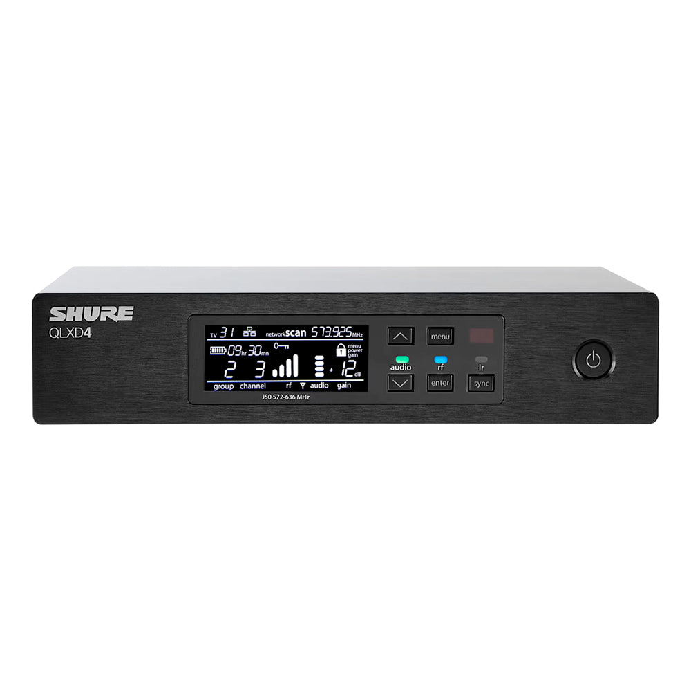 Shure QLXD4 Digital Wireless Receiver for Microphones - Professional Grade Audio Equipment for Live Performances, Studio Recording & Events