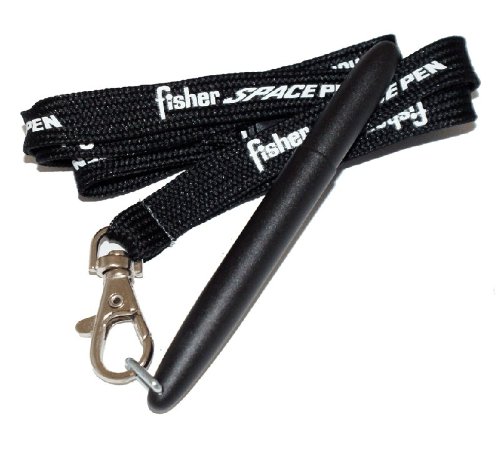 Fisher Space Pen - Matte Black Ballpoint Pen with Black Lanyard - Perfect for Outdoor Adventures, Office Use & Everyday Carry (EDC)