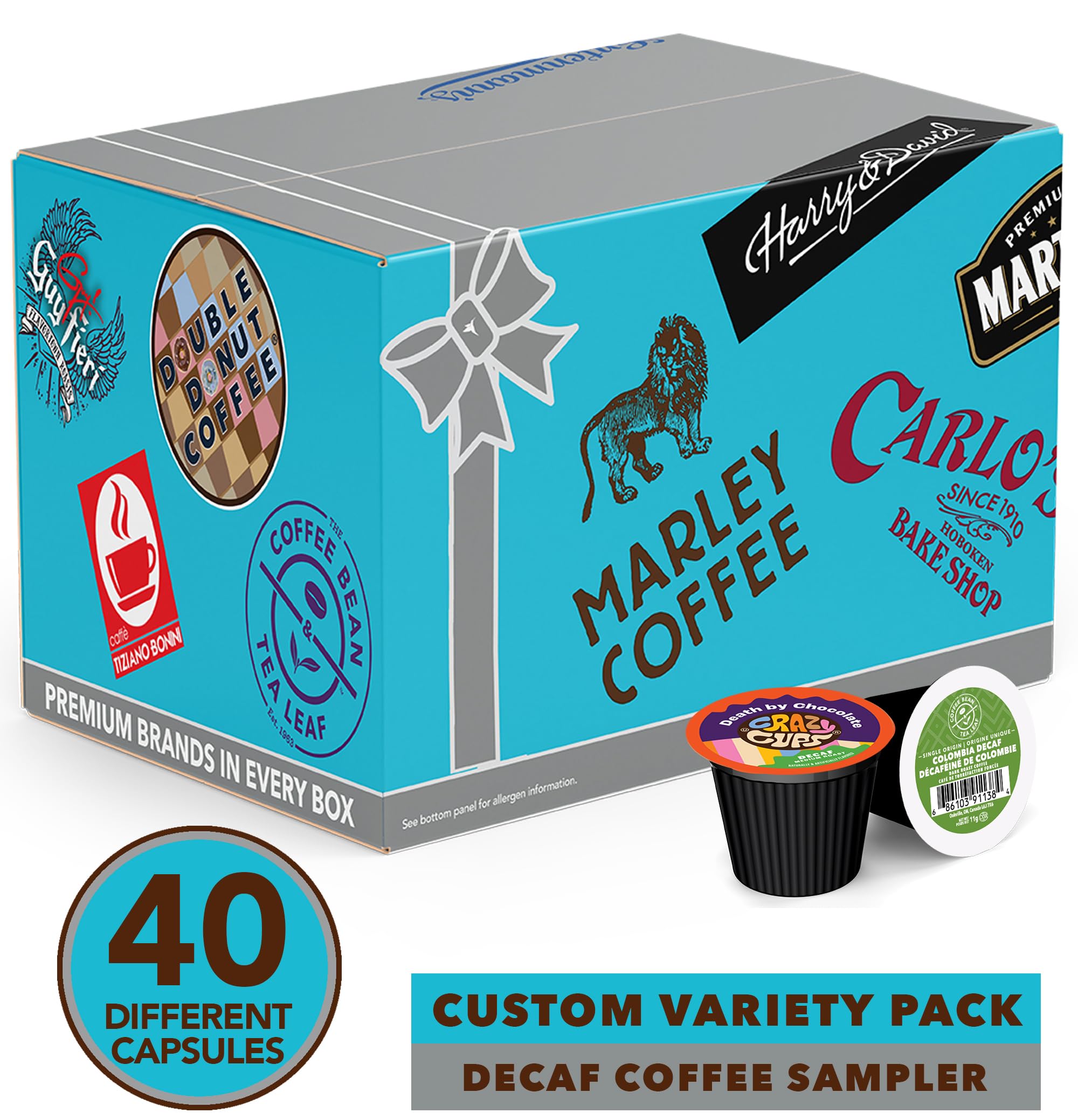 Decaf Flavored Coffee Variety Pack - 40 Single Serve Pods for Keurig K-Cup Brewers | Medium Roast Hot or Iced Coffee | Perfect for Office, Home & Entertaining | Decaffeinated Gourmet Coffee Sampler