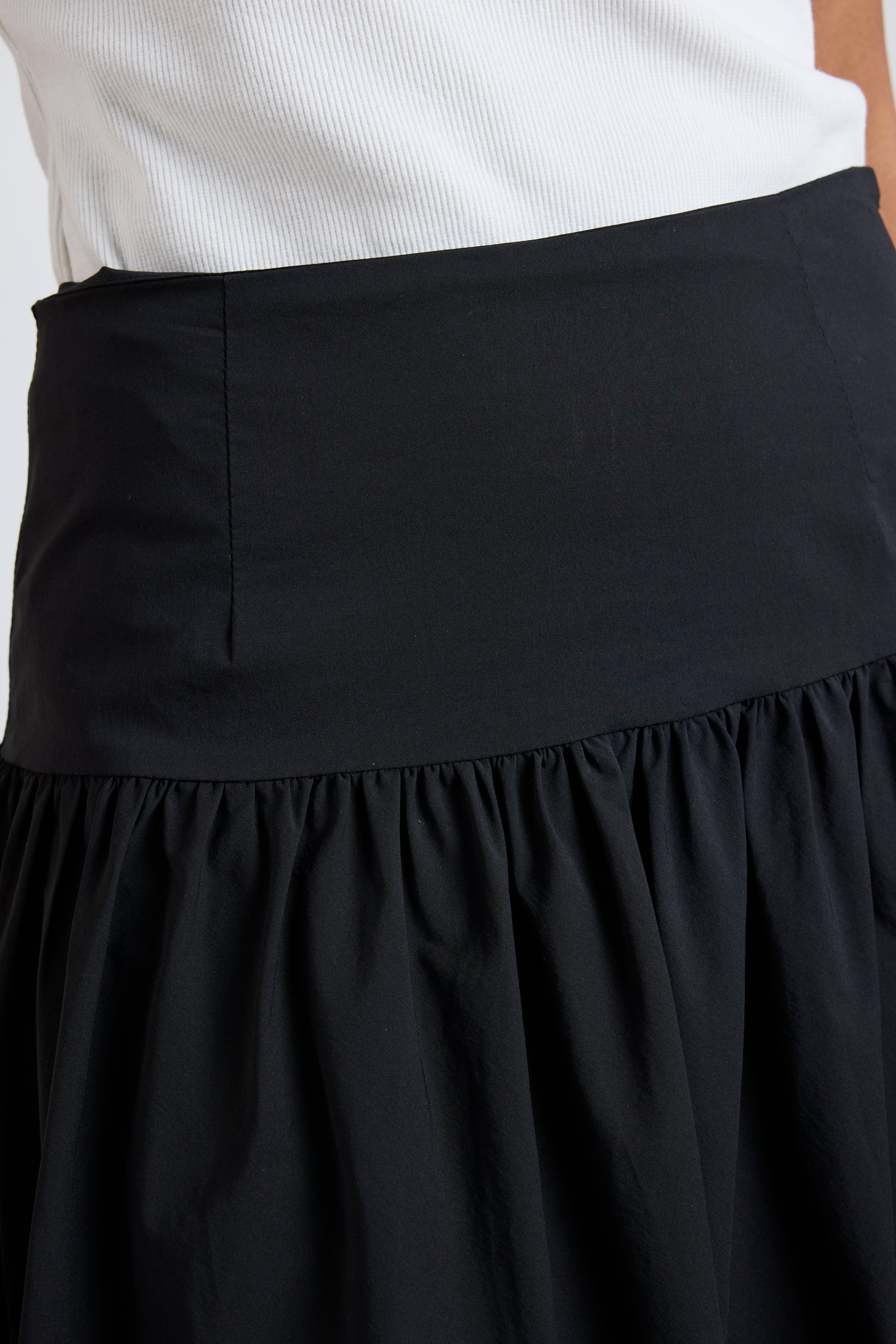 Intensity Black Bubble Midi Skirt for Women - Stylish High Waist Flared Skirt for Party, Date Night & Casual Wear