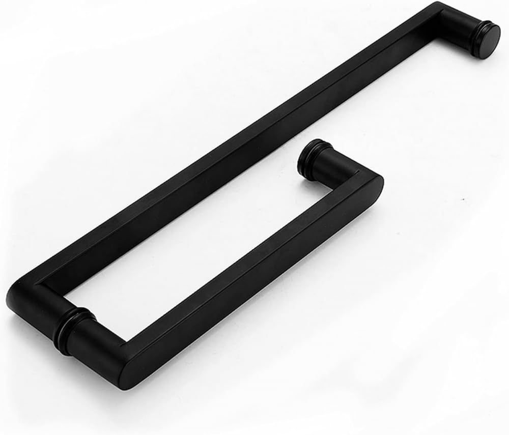 Stainless Steel Shower Sliding Door Handle - Black Back to Back Shower Enclosure Knob for Sliding Barn Doors | Bathroom Accessories for Modern & Rustic Home Decor