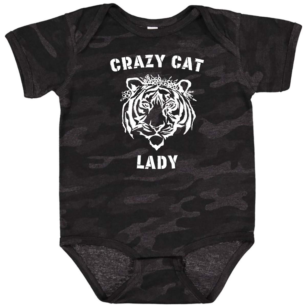 Crazy Cat Lady Baby Bodysuit with Crown - Fun Outfit for Pet Lovers