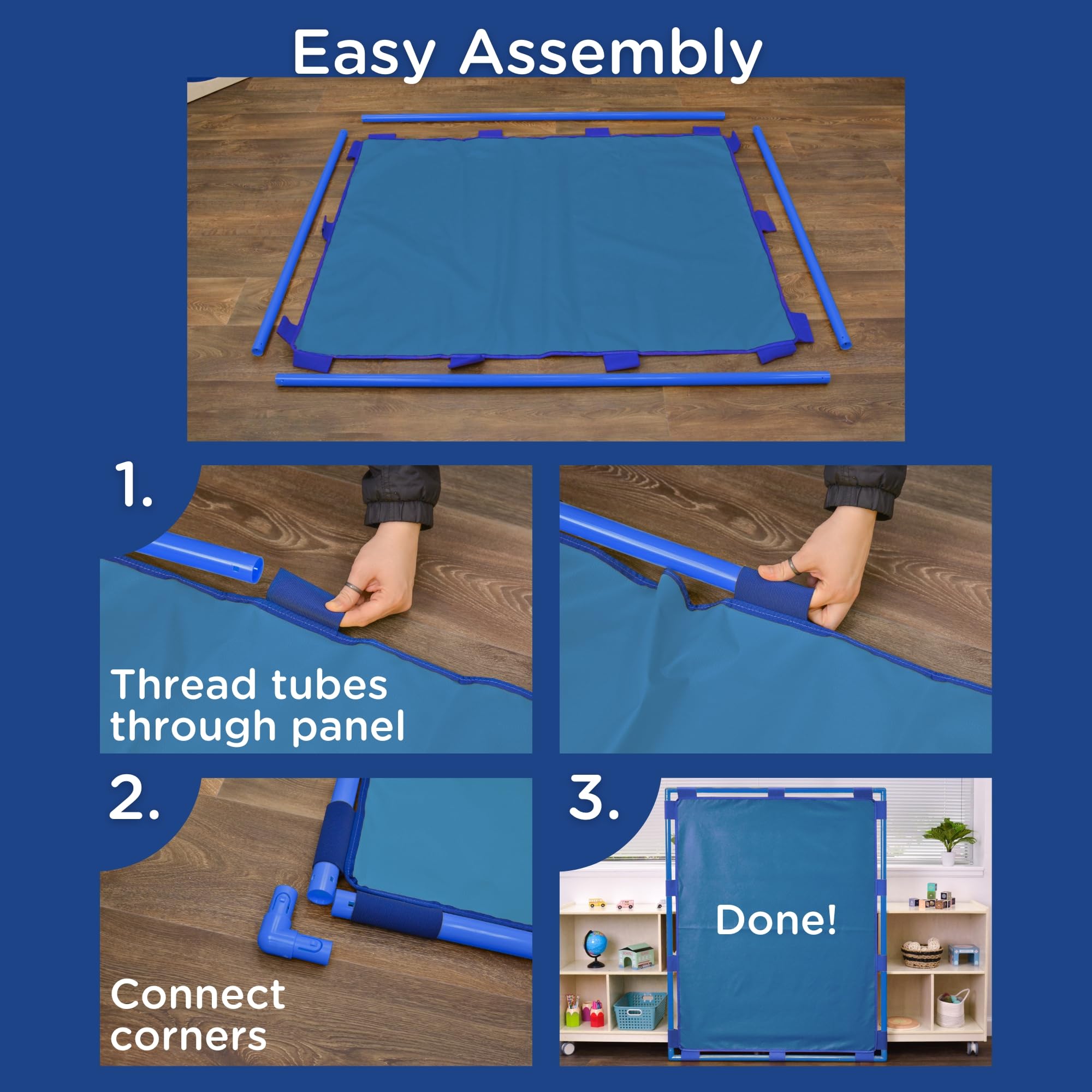Children's Factory Big Screen PlayPanel - Kids Room Divider & Classroom Privacy Screen for Play Areas, Daycares & Homeschooling | Durable Deep Water Design for Creative Play Spaces
