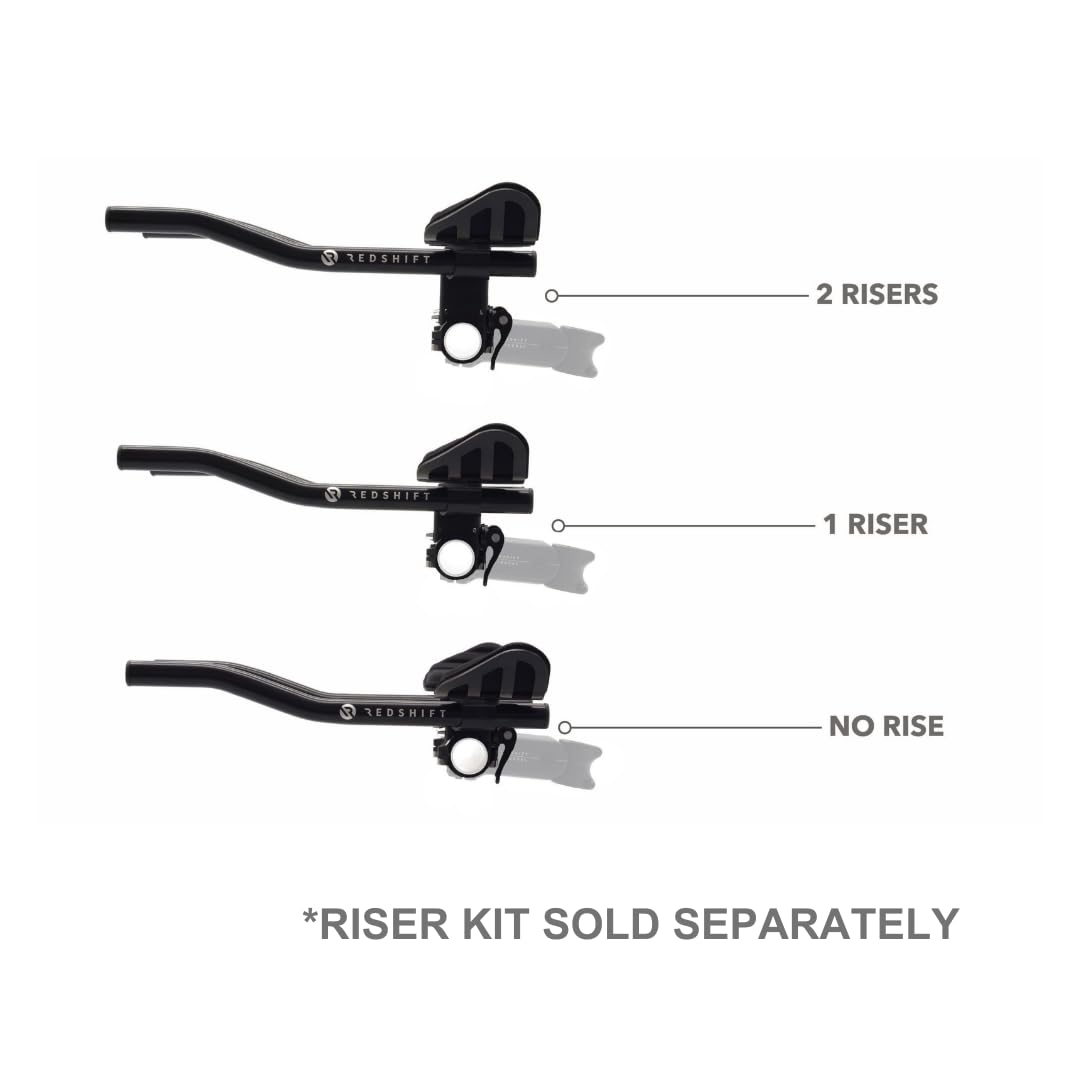 REDSHIFT Quick-Release Clip-On Bike Aero Bars - Lightweight Aluminum Handlebar Extensions for Road, Triathlon & Mountain Bikes - Perfect for Long Distance Cycling, Racing & Training