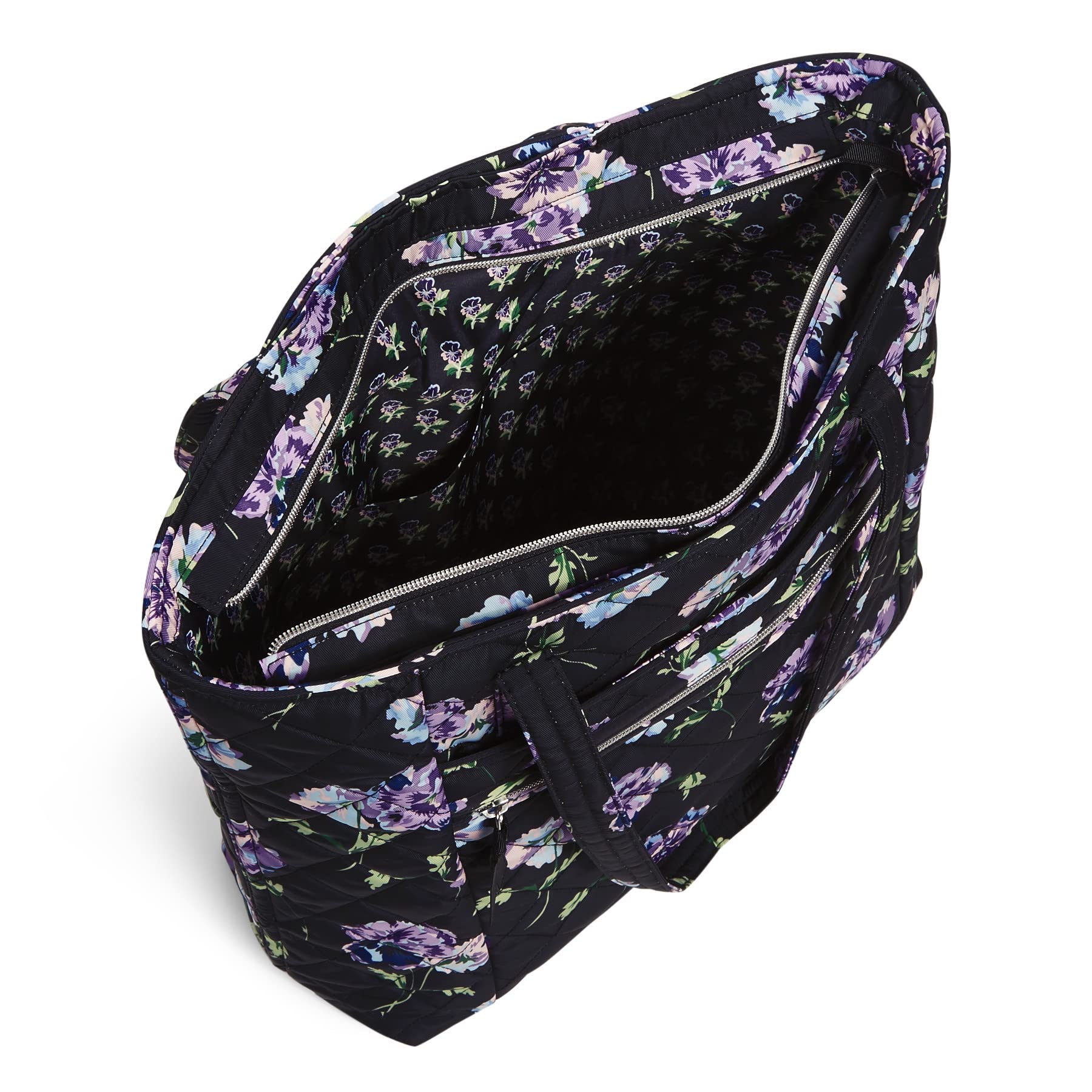Vera Bradley Women's Performance Twill Vera Tote Bag - Lightweight Durable Shoulder Bag for Work, Travel & Everyday Use | Stylish Laptop Tote with Multiple Pockets | Perfect for Office, Commute & Weekend Errands