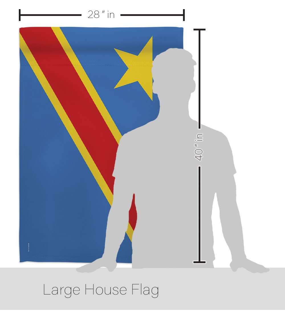 DR Congo National Flag 28x40in with Pole - House & Garden Decor