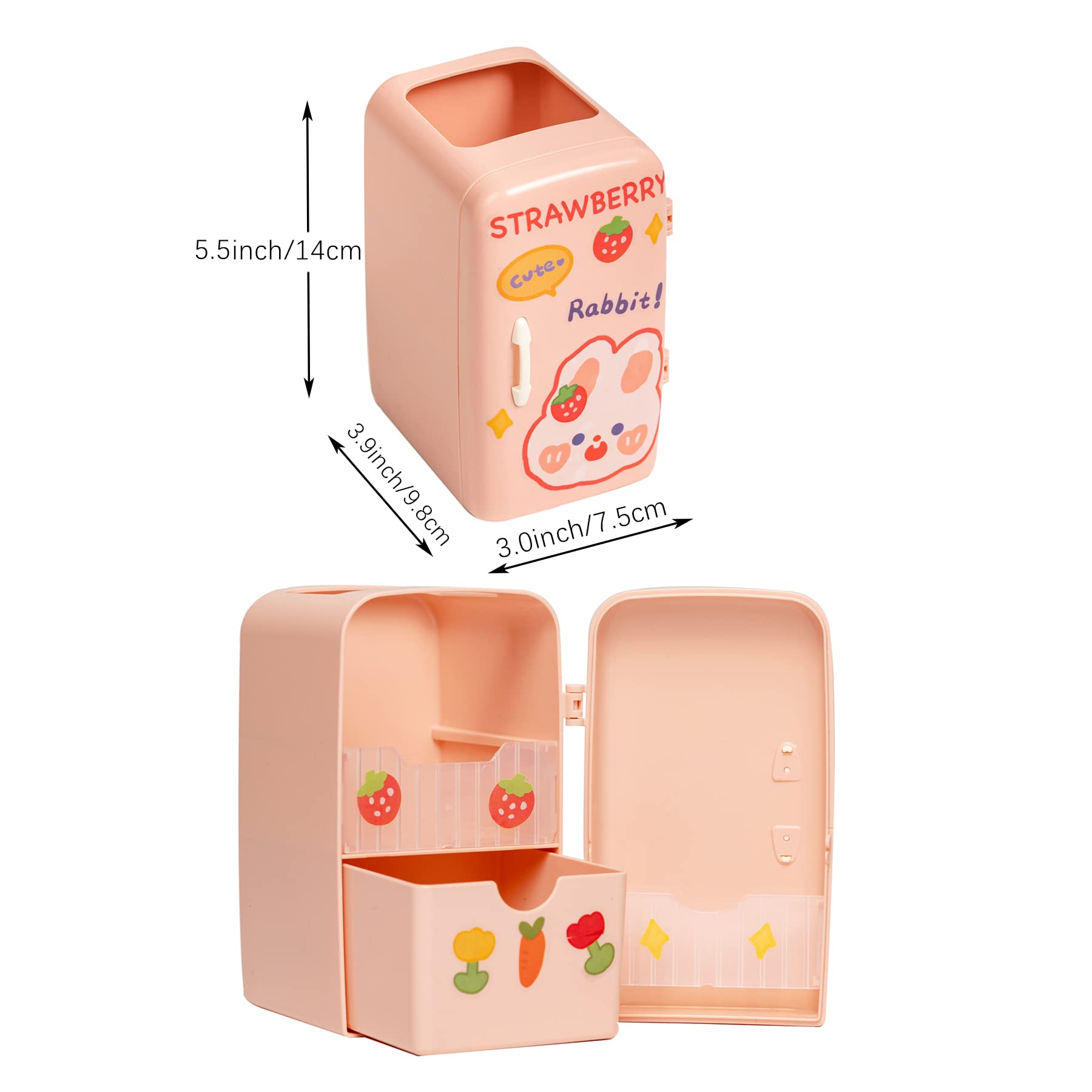 Premium Pen Holder Organizer with Drawer - Multi-Functional Desk Storage for Pens, Pencils & Office Supplies - Perfect for School, Home & Office Workspace (Pink)