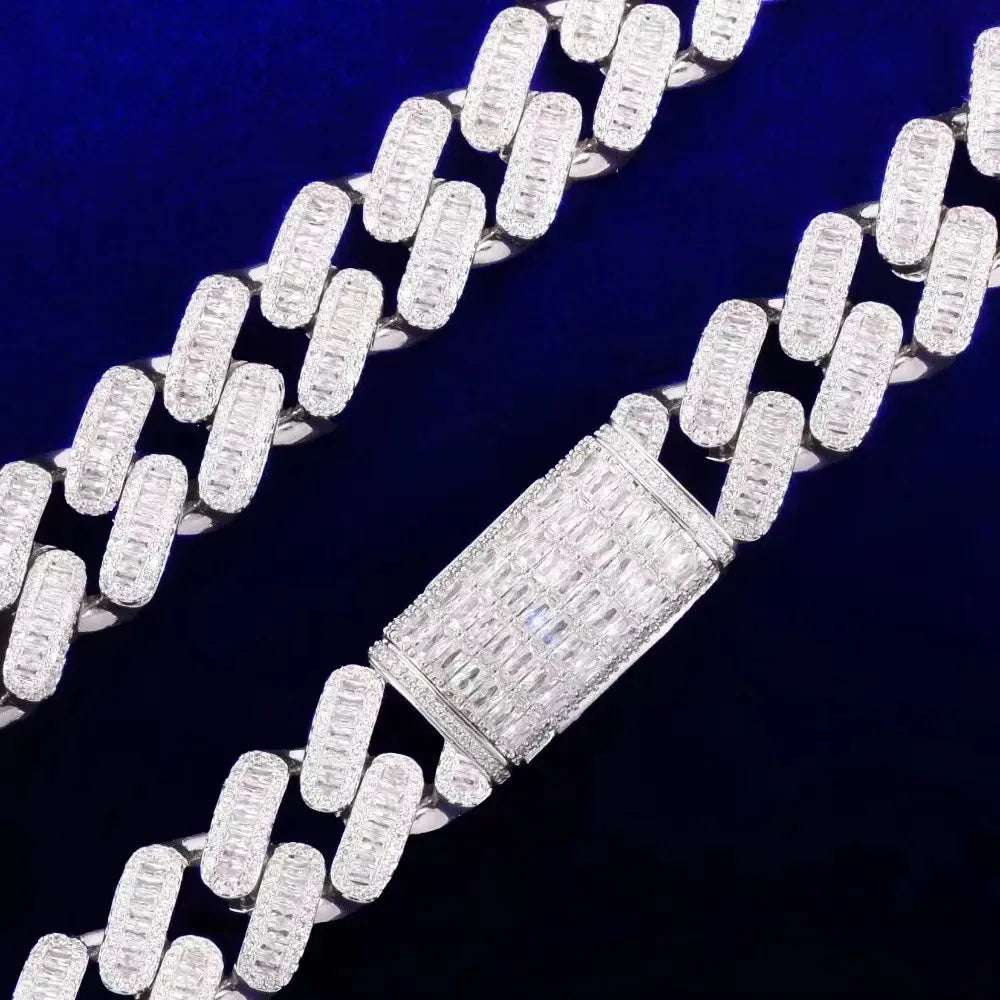 20K Gold Plated Moissanite Cuban Link Chain Necklace for Men & Women - Iced Out Hip Hop Jewelry for Parties, Gifts & Everyday Wear