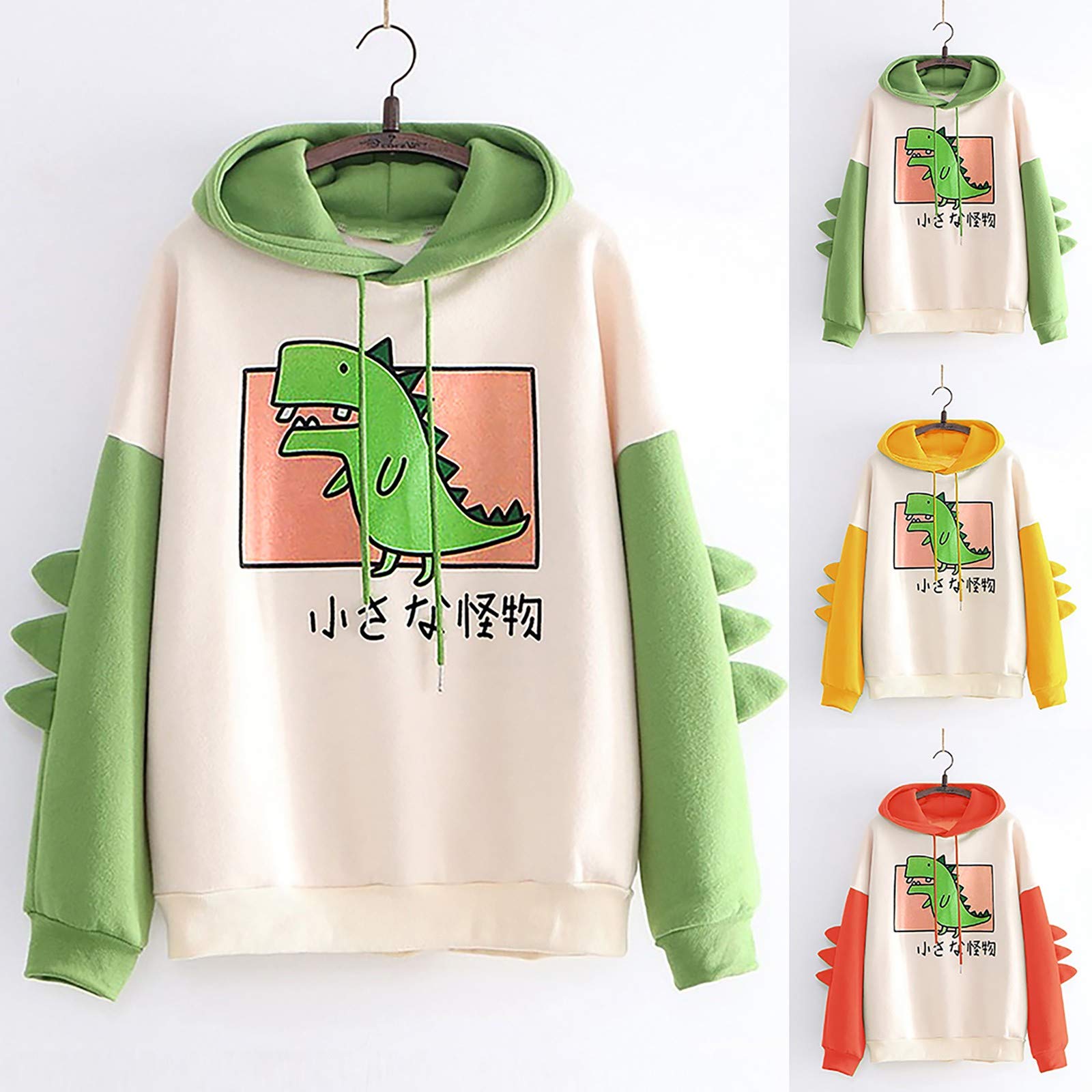 TARIENDY Women's Dinosaur Hoodie - Stylish Long Sleeve Pullover for Teens & Juniors, Cute Graphic Sweatshirt for Casual Wear, School, and Outdoor Activities