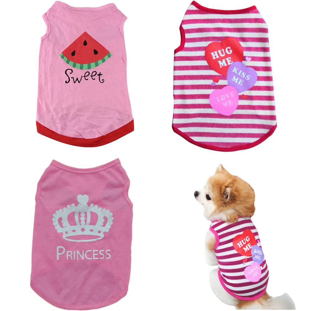 Cute Printed Pet Shirts - Sleeveless Summer Tops for Dogs & Cats | Comfortable Pet Apparel for Outdoor Walks & Playtime