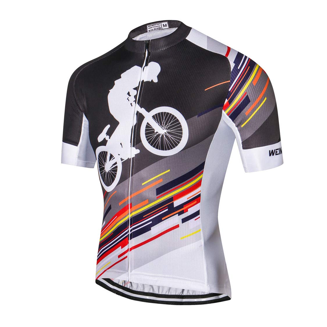 **Men's Full Zip Cycling Jersey - Breathable Bike Shirt for Racing & Training - Perfect for Road Biking, Mountain Biking & Outdoor Sports**