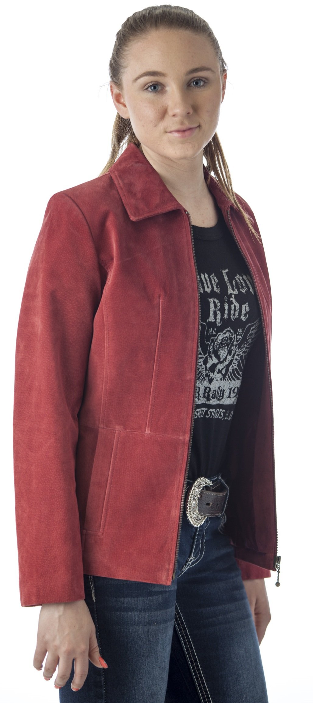 REED Women's Genuine Suede Leather Jacket - Stylish Fashion Outerwear for Fall & Winter | Perfect for Casual Outings, Office Wear & Date Nights