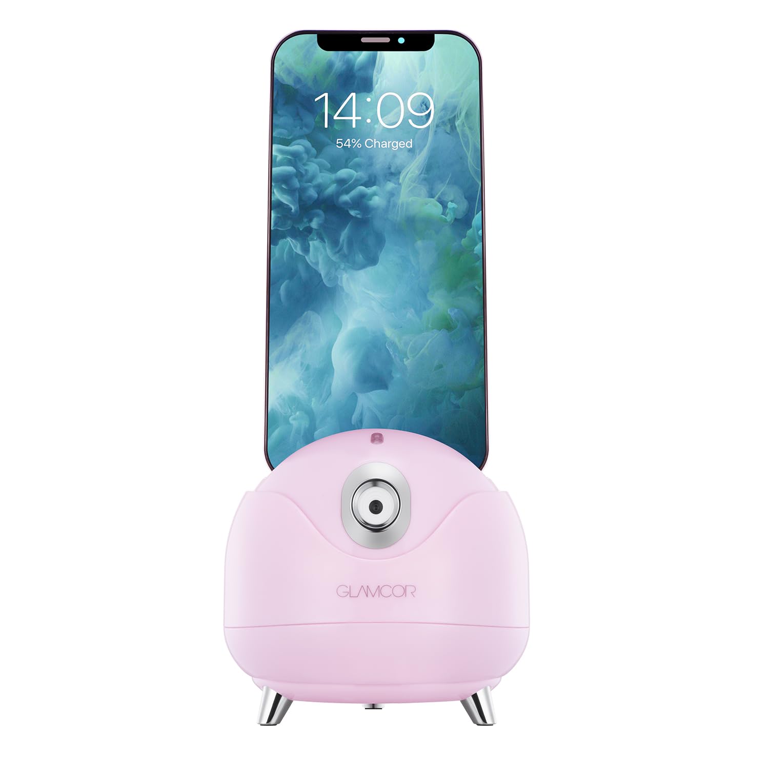 GLAMCOR Star Tracker - 2-Axis AI Auto Face Tracking Camera Mount for DSLR, iPad & Glamcor Lights | No App Required | Pink Media Attachment | Perfect for Live Streaming, Vlogging & Photography