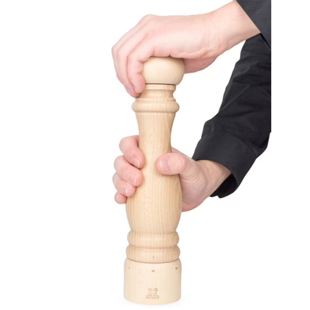 Peugeot Paris u'Select 12 Inch Premium Wood Pepper Mill Grinder - Adjustable Coarseness, Natural Finish - Perfect for Kitchen, Dining Table & Gourmet Cooking
