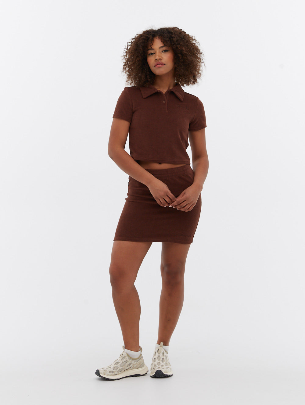 Stylish Filby Terry Crop Polo T-Shirt for Women - Trendy Summer Casual Top for Outfits & Layering