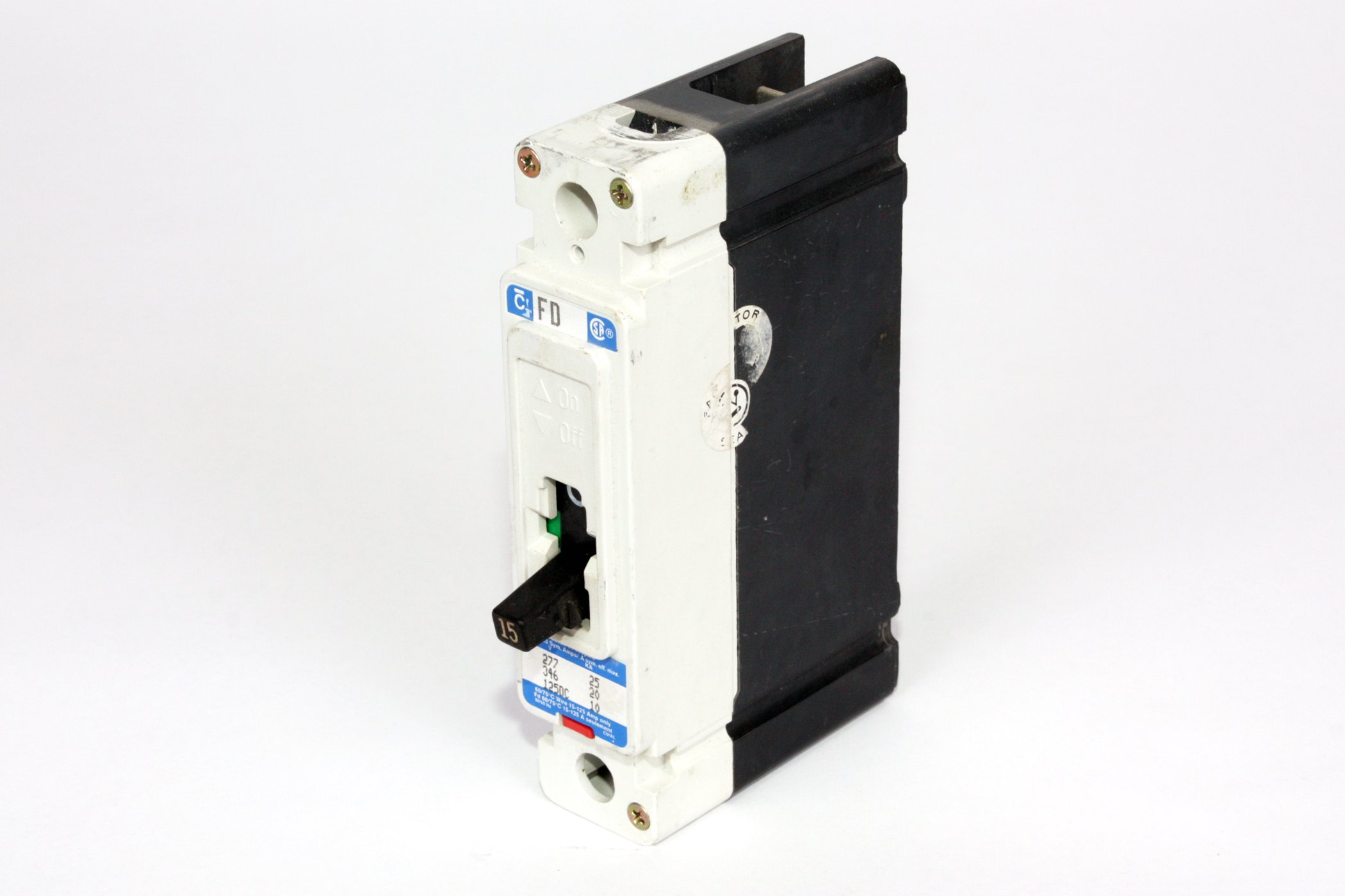 Cutler Hammer FD1015 BU 15A 277V 1P Circuit Breaker - Used - Perfect for Industrial Electrical Panels & Commercial Building Maintenance