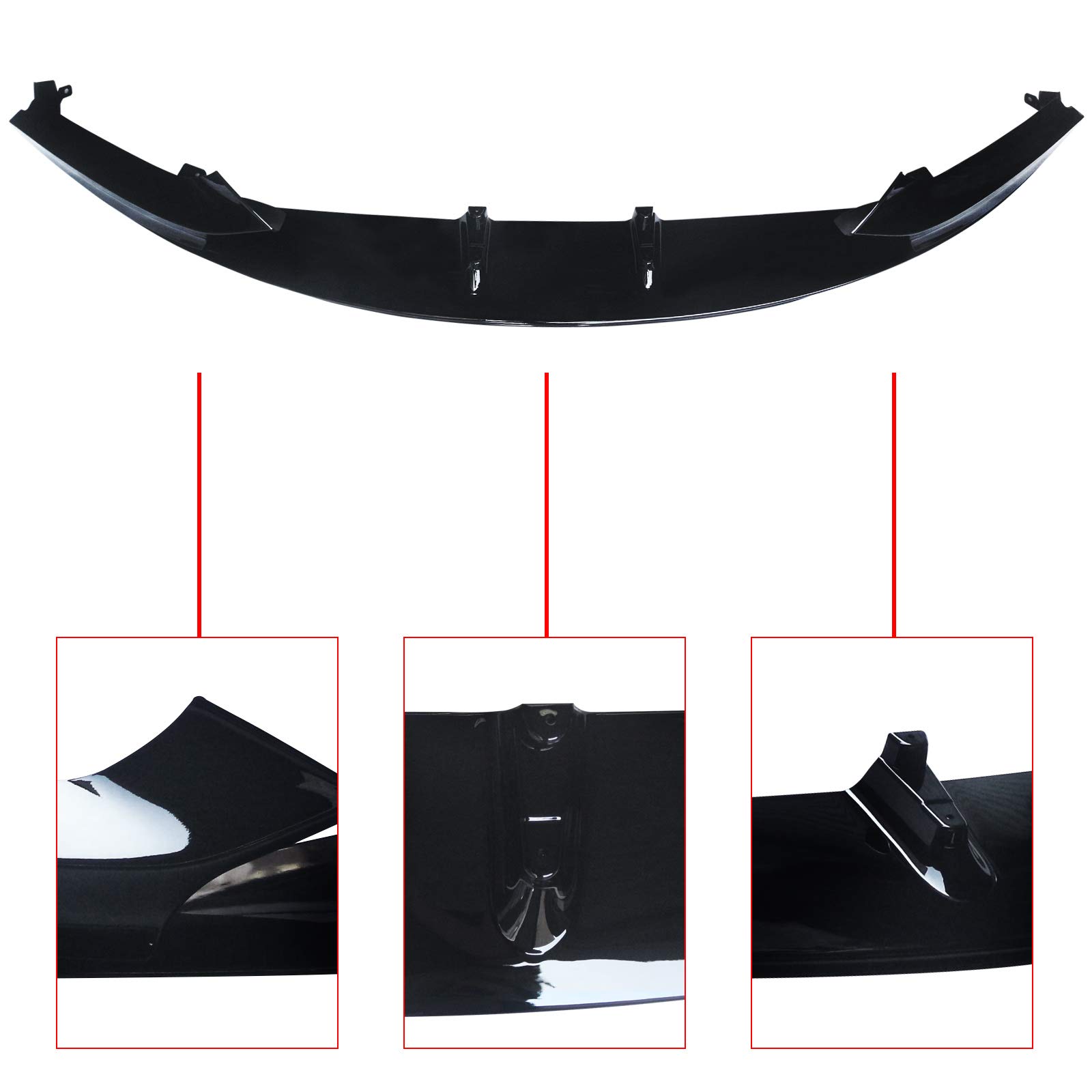 NINTE Front Lip Spoiler for 2014-2021 BMW 2-Series F22 M Sport Bumper - Gloss Black ABS Plastic Double-Deck Splitter - Enhances Aerodynamics & Sporty Look - Perfect for Street Racing & Car Shows