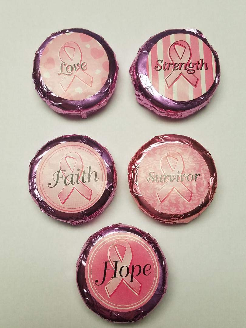 100-Piece Bulk Breast Cancer Awareness Fundraiser Cookies - Foil Wrapped for Charity Events, School Fundraisers & Office Donations