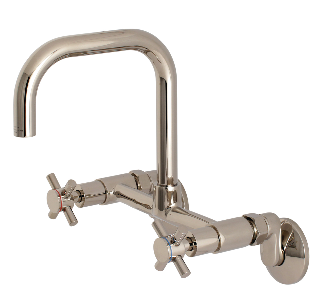 Concord Two Handle Wall Mount Bathroom Faucet - 2 Hole Deck Mount Sink Faucet for Bathroom Vanity, Powder Room & Utility Sink (Brushed Nickel Finish)