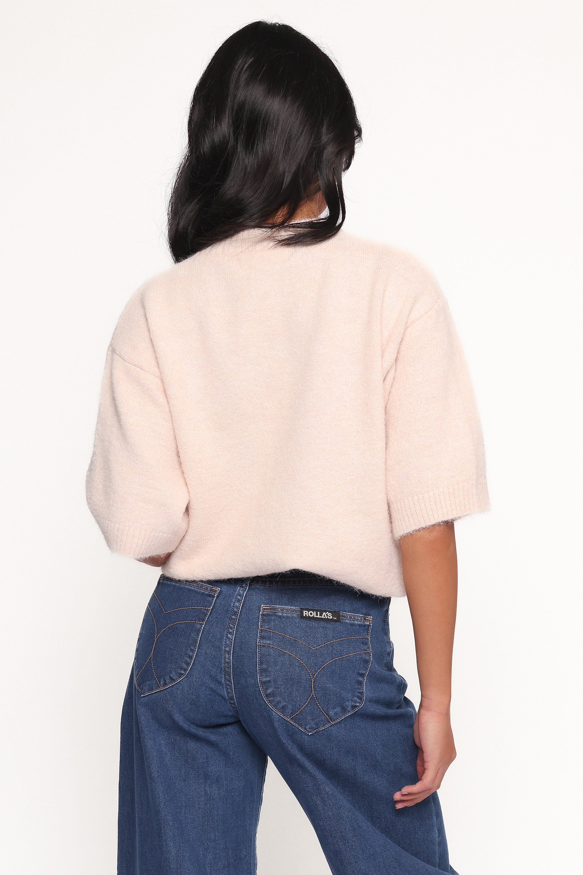 Elmira Knitted Tee - Soft Light Pink Women's T-Shirt | Casual Comfort Fit for Everyday Wear