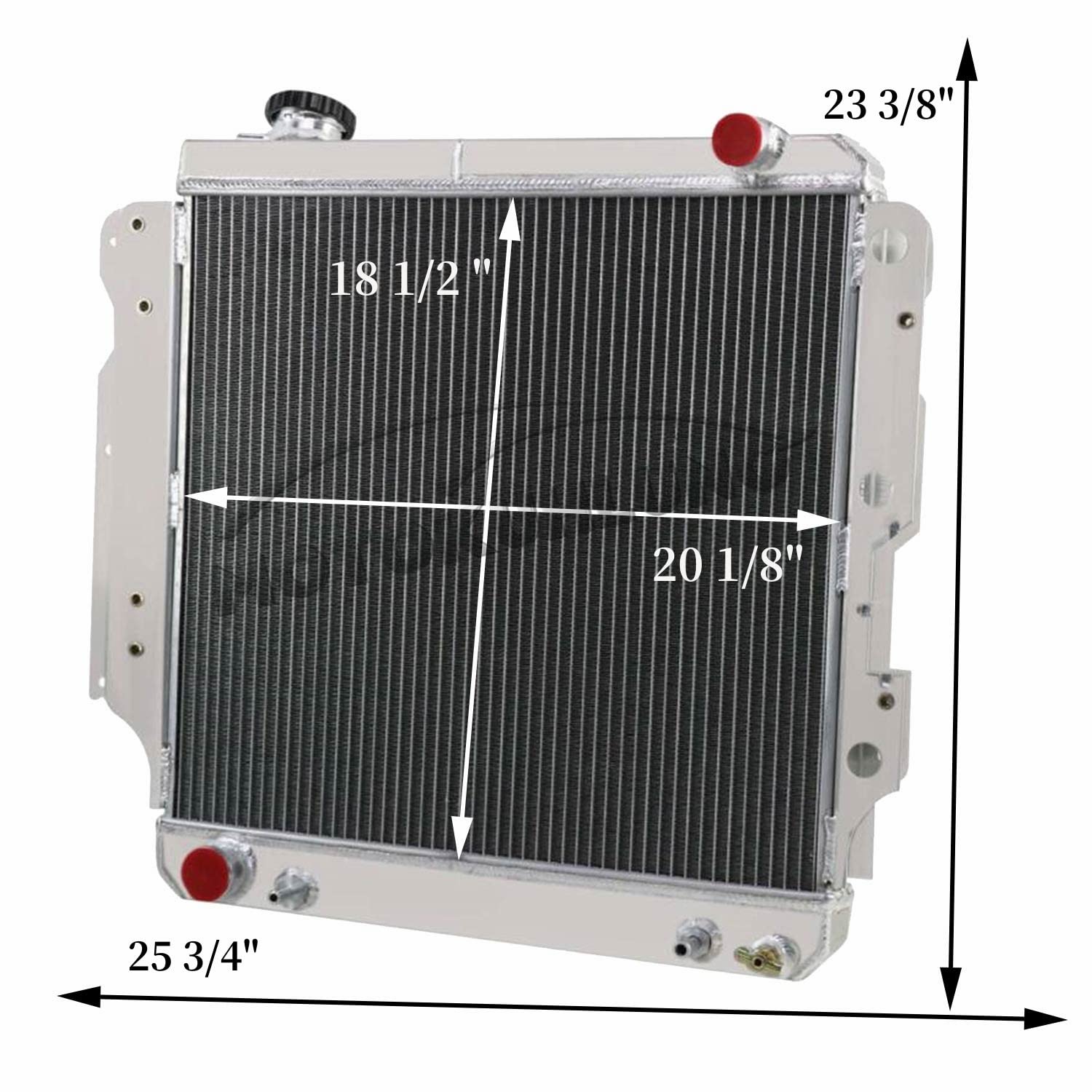 ColQuee CC2101 3-Row Aluminum Radiator for 1987-2006 Jeep Wrangler Rubicon/Sahara/SE/Sport/Unlimited/X/65th Anniversary Edition - 6 Cylinder 4.0L Engine - Includes Radiator Shroud, Fan & Relay Kit - Perfect for Off-Roading & Extreme Weather Conditions