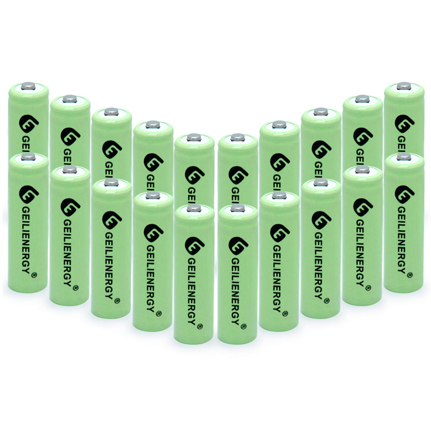 QBLPOWER AA Ni-MH 600mAh 1.2V Rechargeable Solar Batteries - 20 Pack for Outdoor Solar Lights, Garden Lamps, Remote Controls, Computer Mice - Perfect for Solar-Powered Outdoor Lighting and Electronic Devices