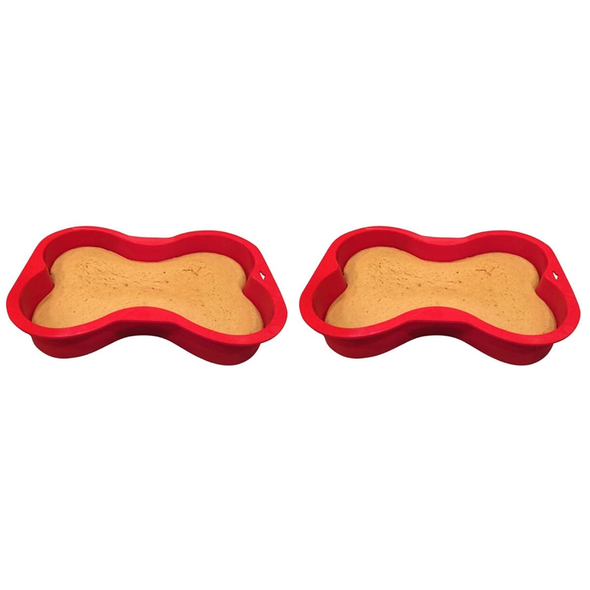 2-Pack Silicone Dog-Shaped Cake Pan Set for Baking - Non-Stick Loaf Bread Mold, Perfect for DIY Birthday Cakes, French Desserts, Fondant & Mousse (Red) | Ideal for Pet-Themed Parties & Homemade Treats