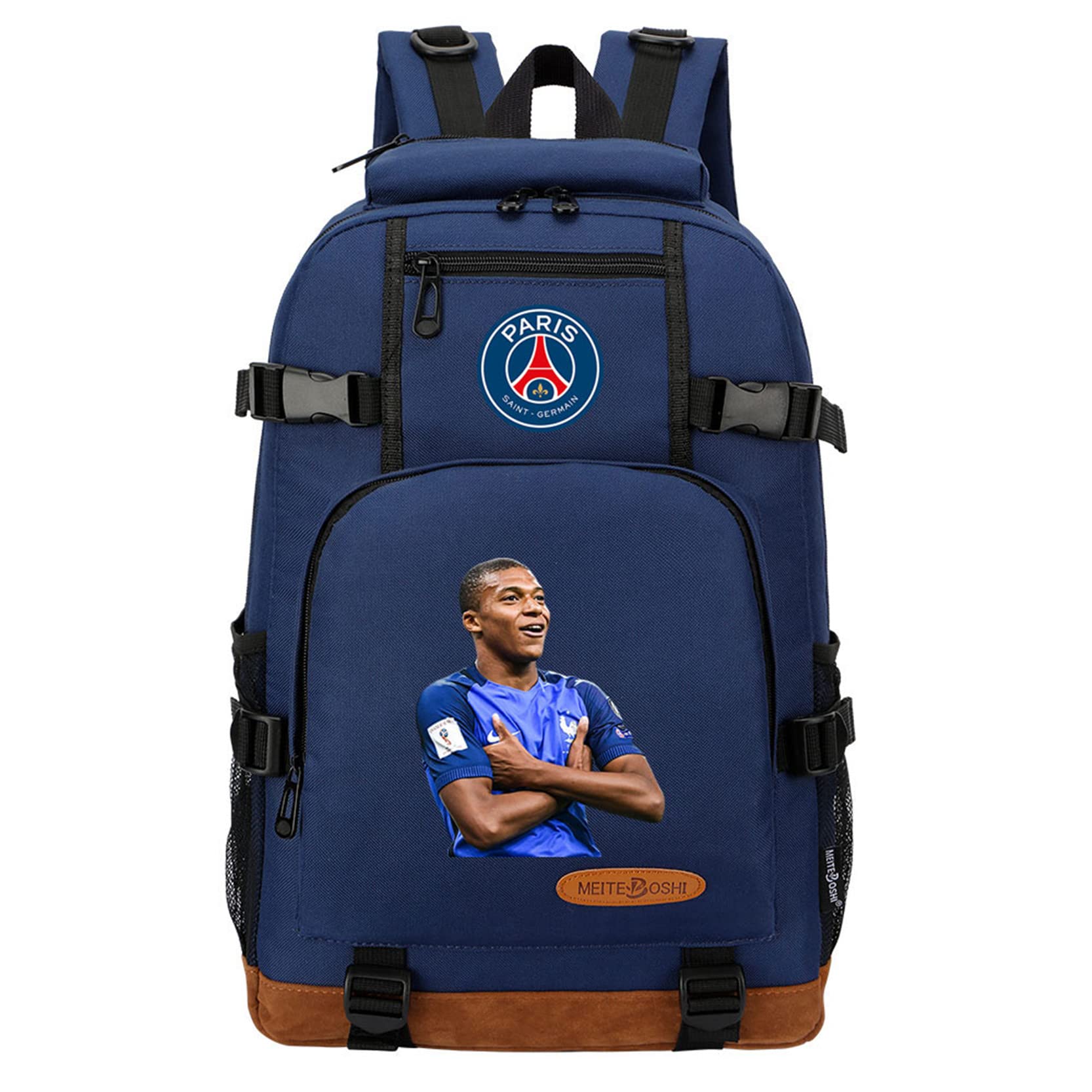 Gengx Kids & Teens Football Stars Backpack - Kylian Mbappe Themed Lightweight School Bag for Boys & Girls - Perfect for School, Travel, Sports & Outdoor Adventures