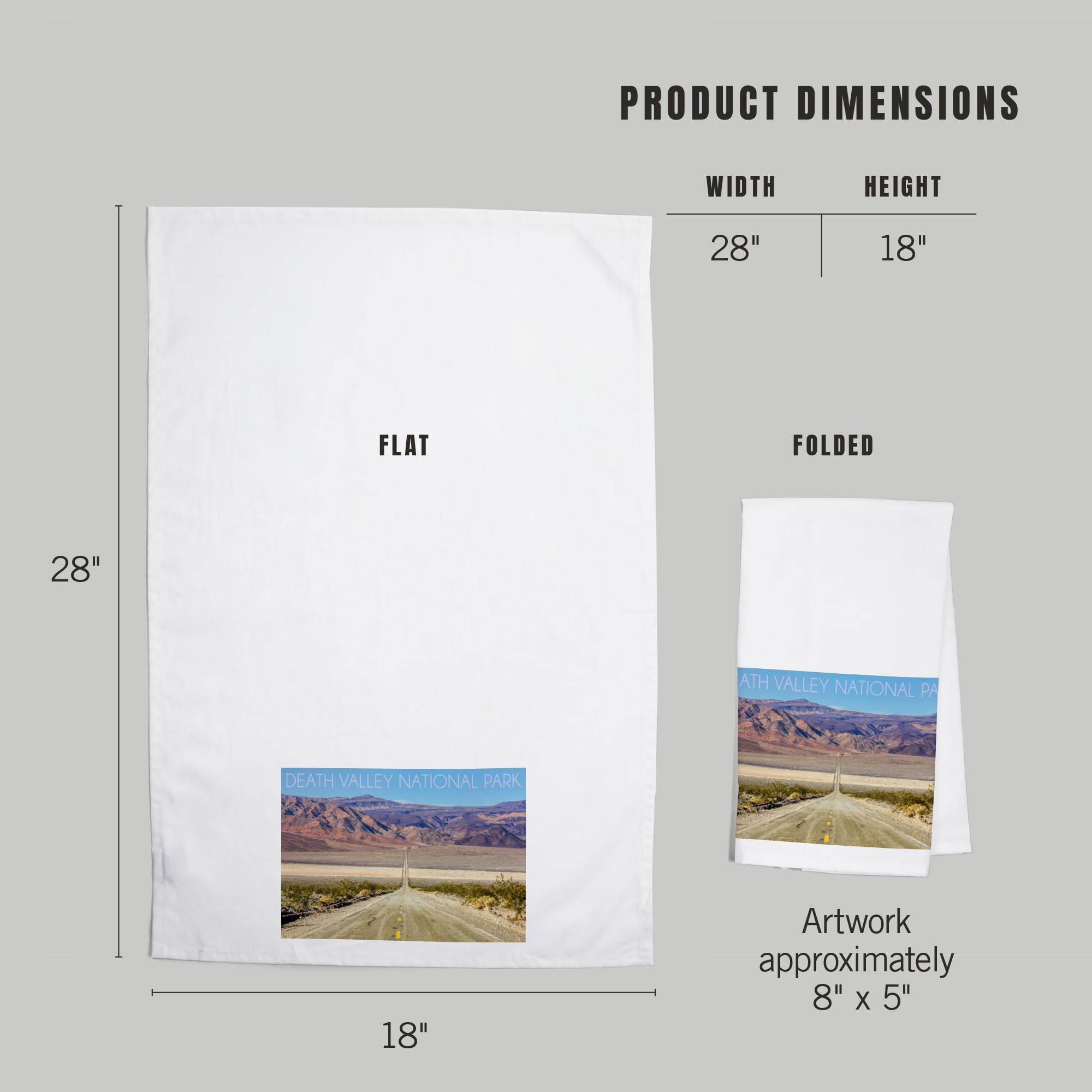 Lantern Press Death Valley National Park Cotton Tea Towel - 100% Cotton Decorative Hand Towel for Kitchen & Home Decor - Perfect for Gifts, Dish Drying, and Farmhouse Style Decor