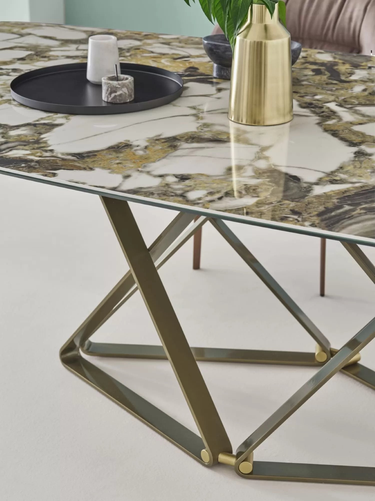 Delta Barrel Marble & Ceramic Side Table - Modern End Table for Living Room, Bedroom, or Office - Stylish Home Decor Accent Piece