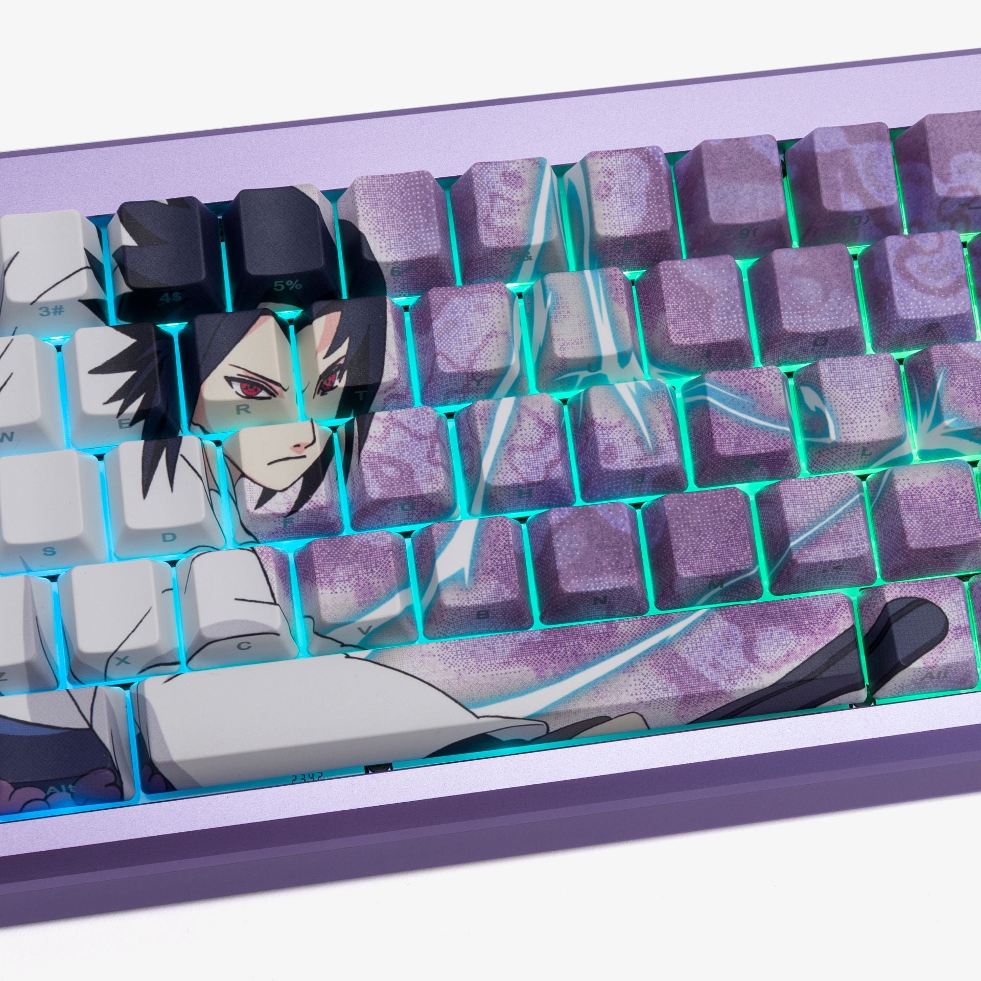 Naruto x HG Summit 65 Mechanical Gaming Keyboard - Sasuke Uchiha Themed RGB Backlit for PC/Mac - Perfect for Anime Fans & Esports Gamers