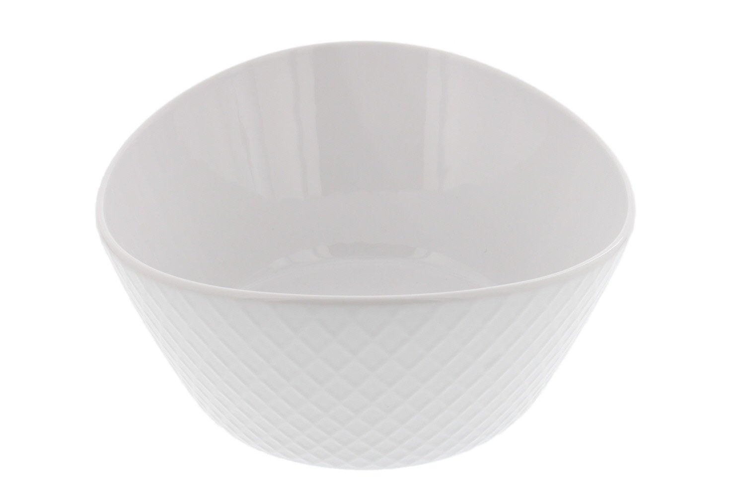 Over and Back 4-Piece Porcelain Serving Bowls Set with Diamond Pattern Design – Microwave, Dishwasher & Oven Safe – White Decorative Bowls for Appetizers, Sides & Dinner – Perfect for Entertaining, Family Gatherings & Holiday Serving