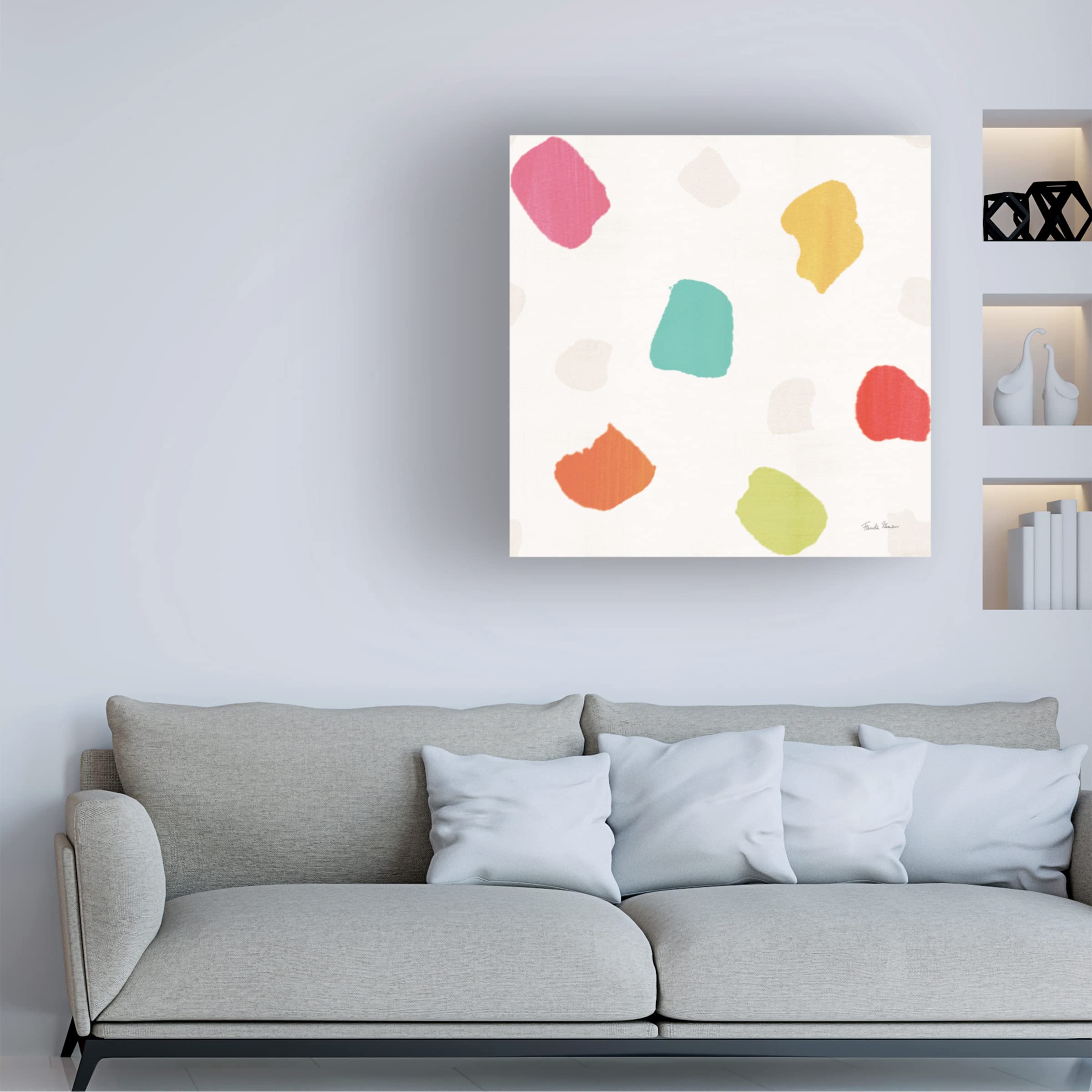 Trademark Fine Art 'Tutti Frutti Pattern IVA' Canvas Wall Art by Farida Zaman - Vibrant Abstract Painting for Living Room, Bedroom & Office Decor