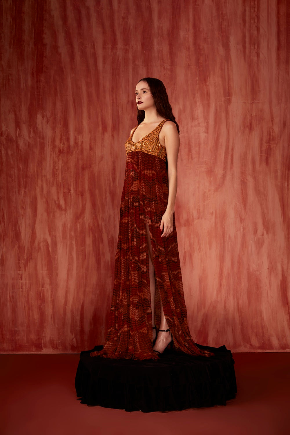 Floral Print Maxi Dress with Mosaic Brick Embroidery - Elegant Boho Summer Dress for Women, Perfect for Beach Vacations, Weddings & Date Nights