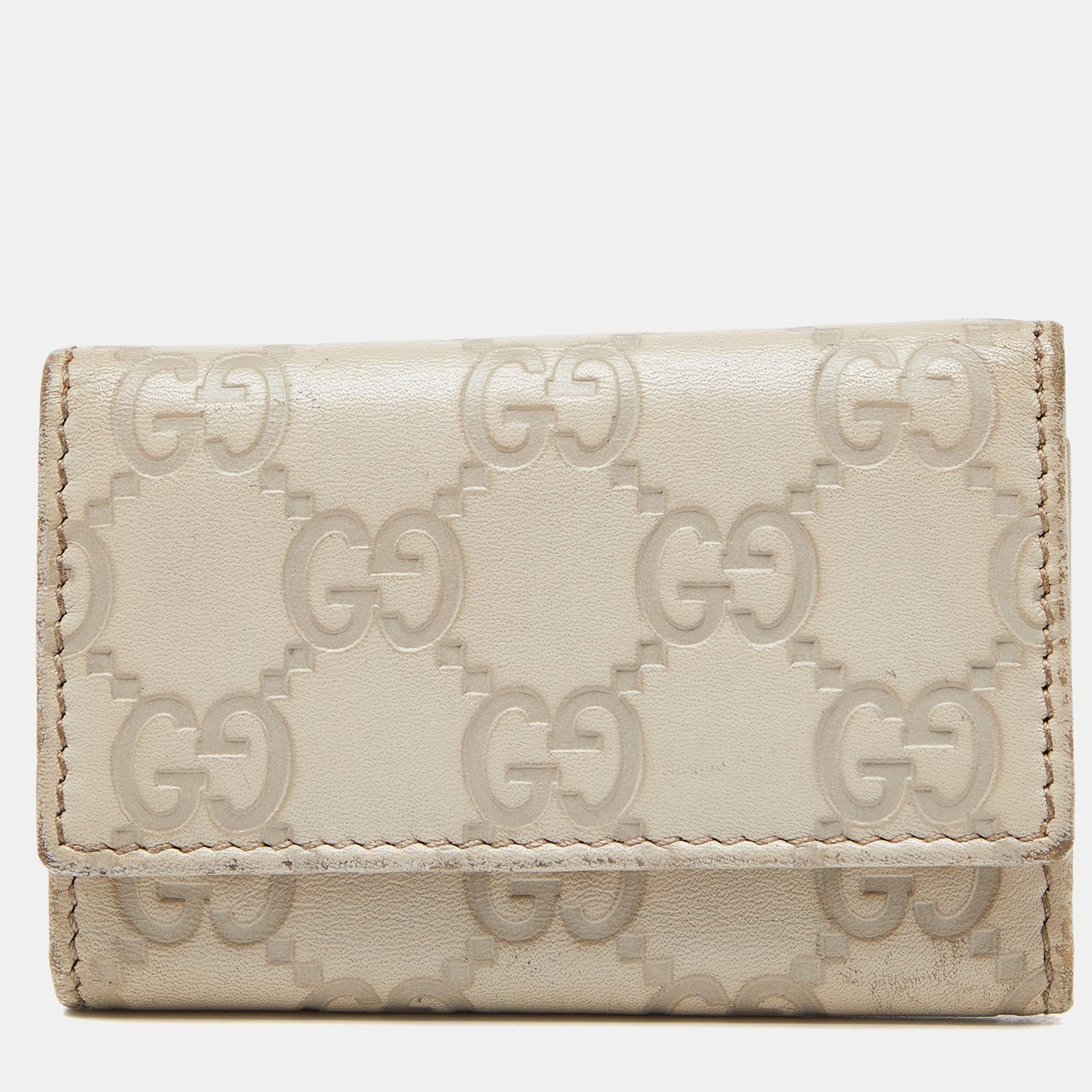 Guccissima Leather Key Holder with Bow - 6 Key Organizer for Women & Men | Perfect for Home, Office & Travel Accessories