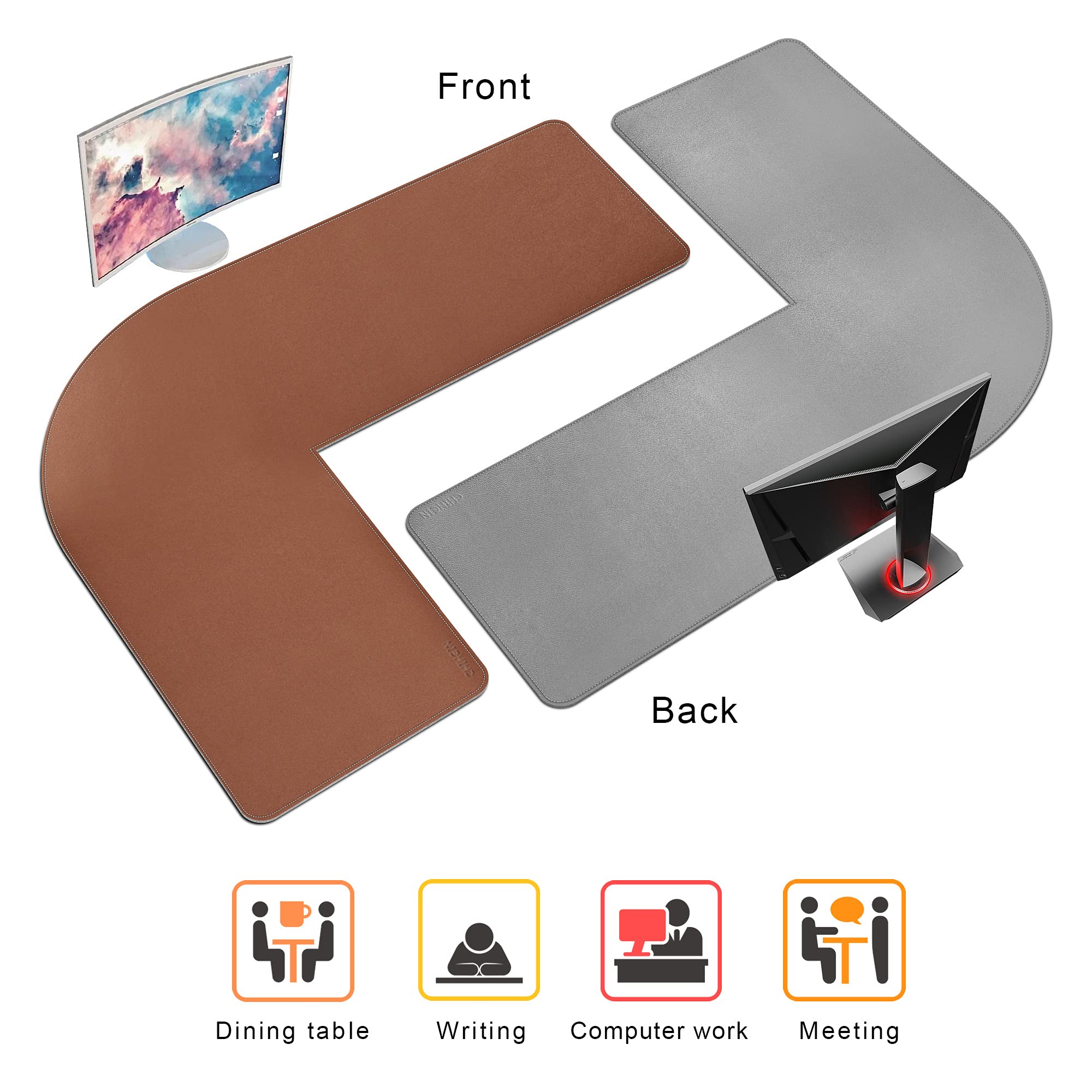 Premium L-Shaped Desk Pad for Corner Desks (45.3