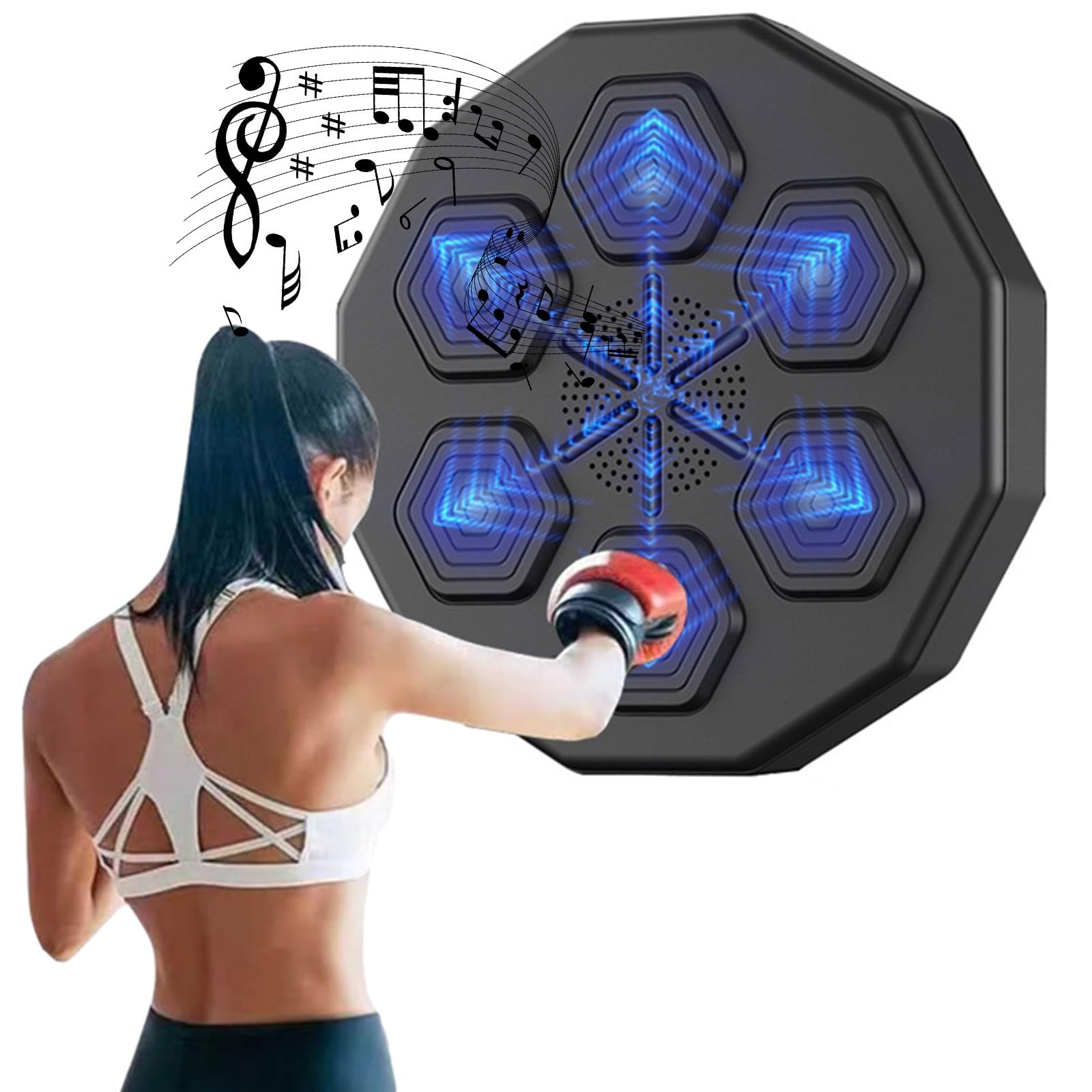 Smart Boxing Machine - Portable Electronic Punching Bag with Bluetooth, USB Charging & Music for Home Gym Training | Wall Mounted Punching Target for Kids & Adults | Perfect for Fitness, Stress Relief & Boxing Practice
