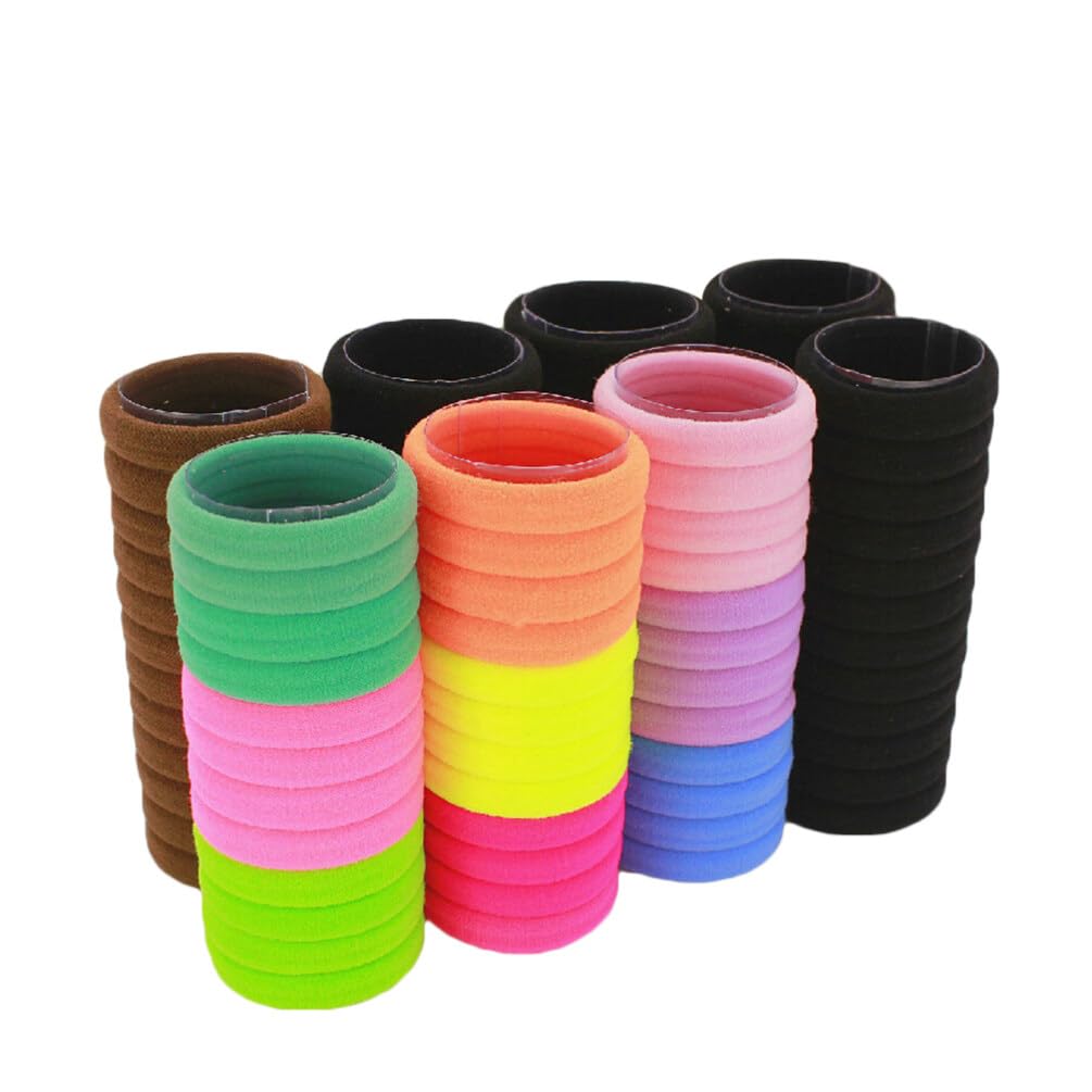 100pcs Soft Cotton Baby Hair Scrunchies - Colorful Toddler Hair Ties & Ponytail Holders for Girls - Gentle Hair Bands & Headbands for Infants - Perfect for Daily Use, School, and Special Occasions