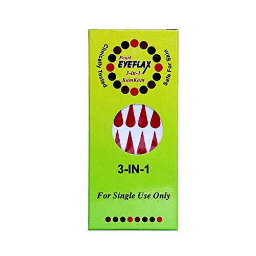 Pearl Eyeflax Kumkum Bindi Red Tilak Box with 15 Flaps - Traditional Indian Forehead Decoration for Pujas, Weddings & Festivals (RT4 Red)