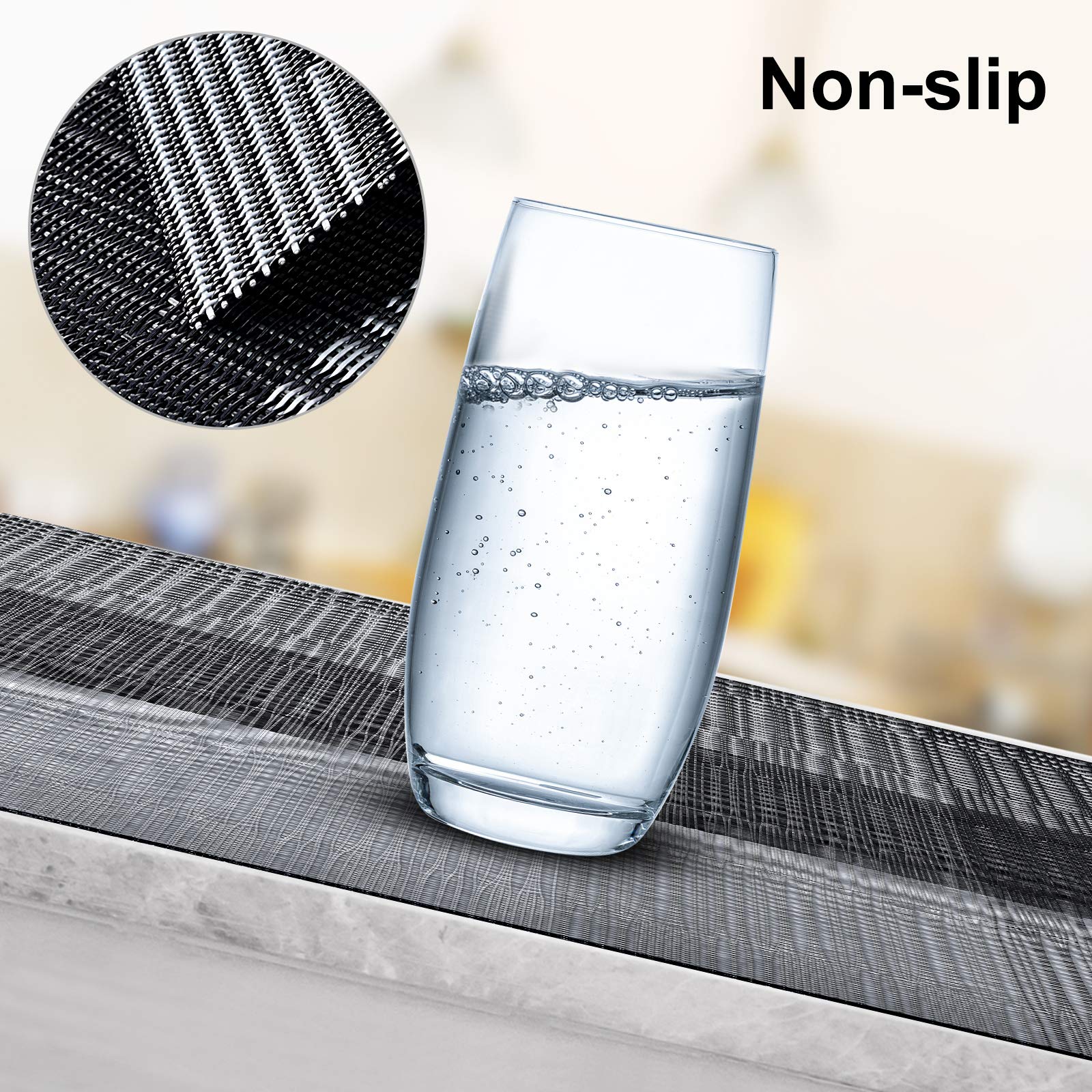 Aofmee Heat Resistant PVC Placemats Set of 6 - Non-Slip, Stain Resistant & Washable Vinyl Table Mats for Dining & Kitchen - Perfect for Everyday Meals, Dinner Parties & Holiday Gatherings