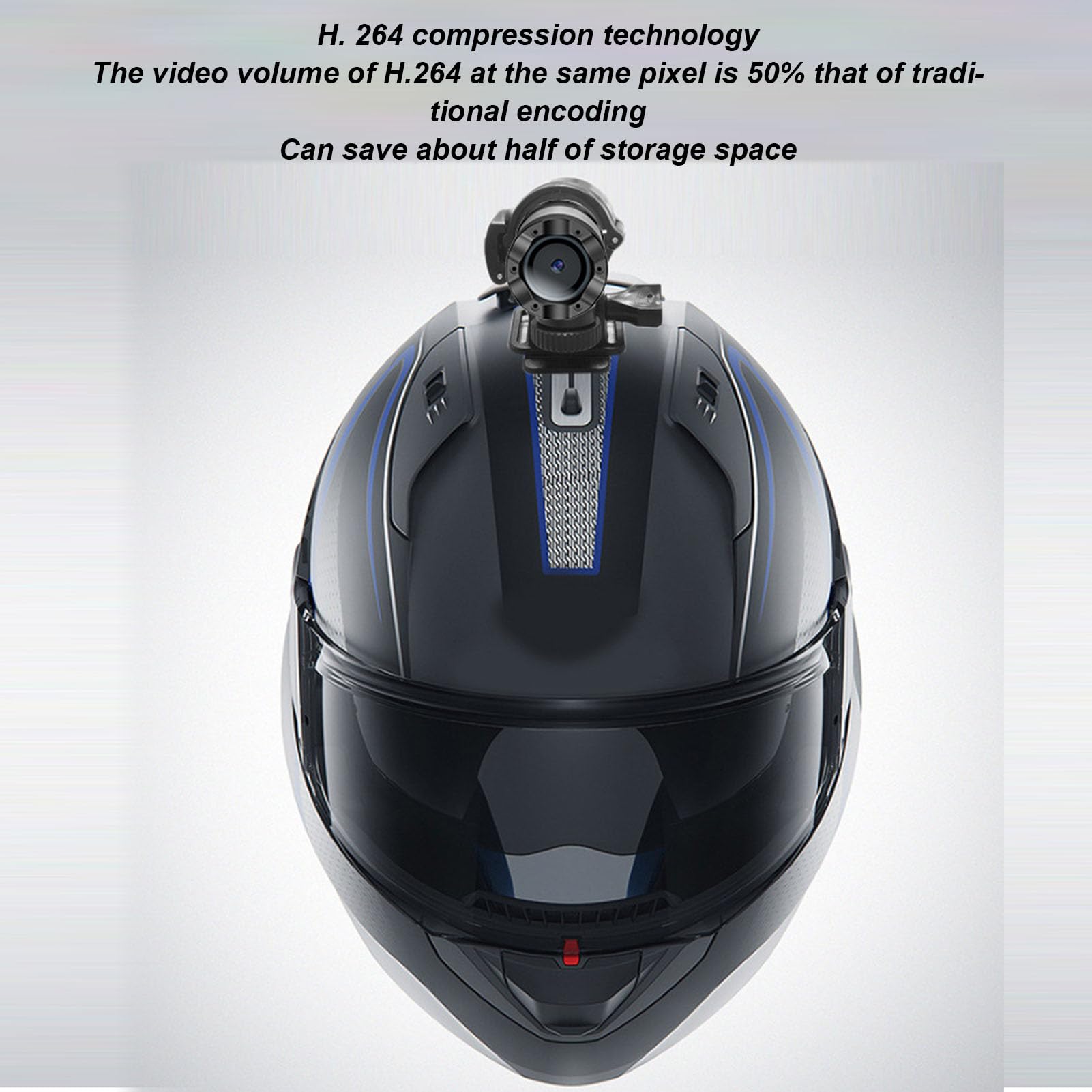 Waterproof Helmet Camera IP66 - Motorcycle & Bike Action Camera Dark Gray for Adventure Sports & Outdoor Recording