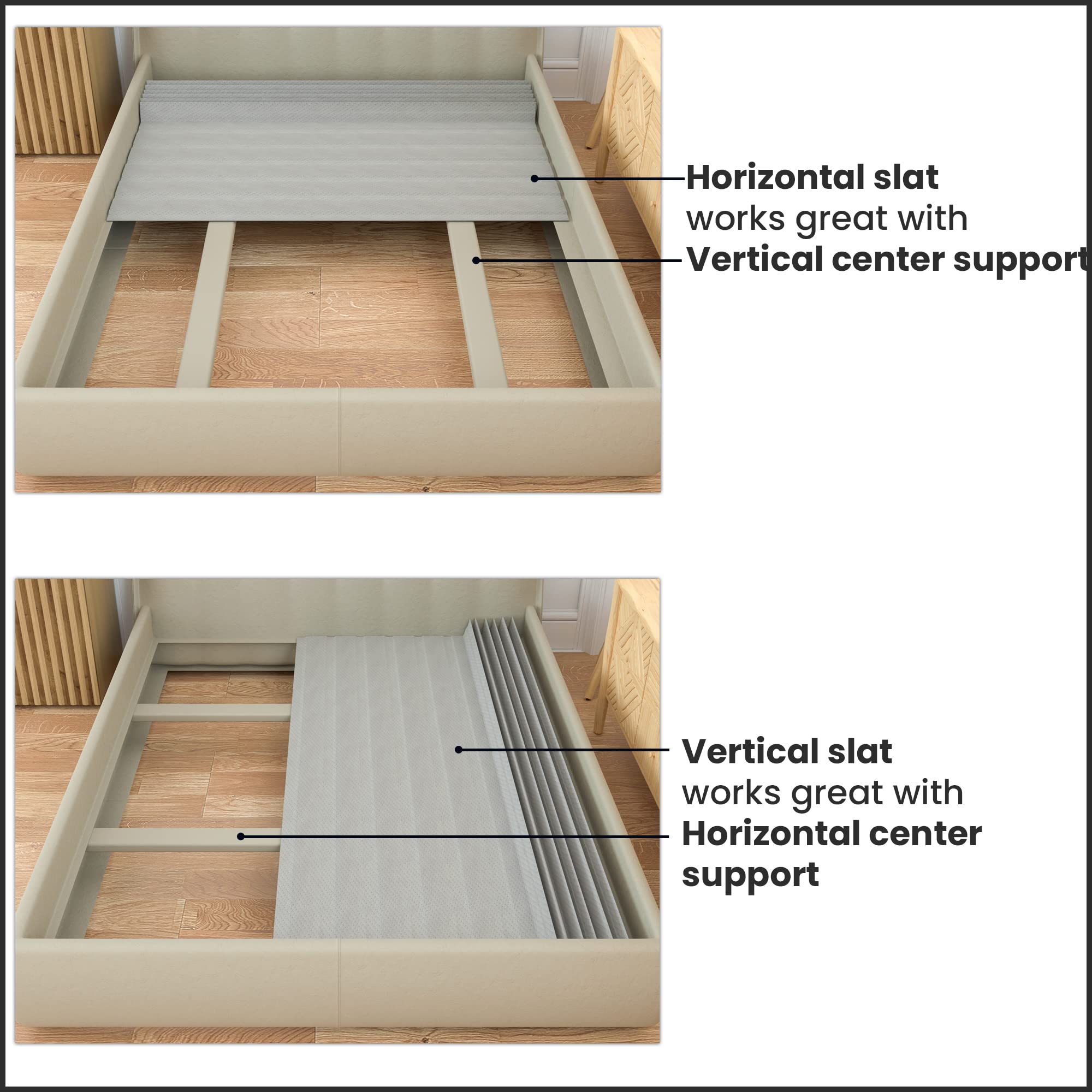 Heavy Duty 0.75-Inch Vertical Wooden Bunkie Board with Cover - Twin XL (38