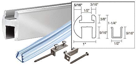 CRL Brite Anodized Deluxe Shower Door Header Kit - 66 Inch Long Aluminum Frame for Bathroom Glass Enclosure - Perfect for Modern Home & Spa Renovations